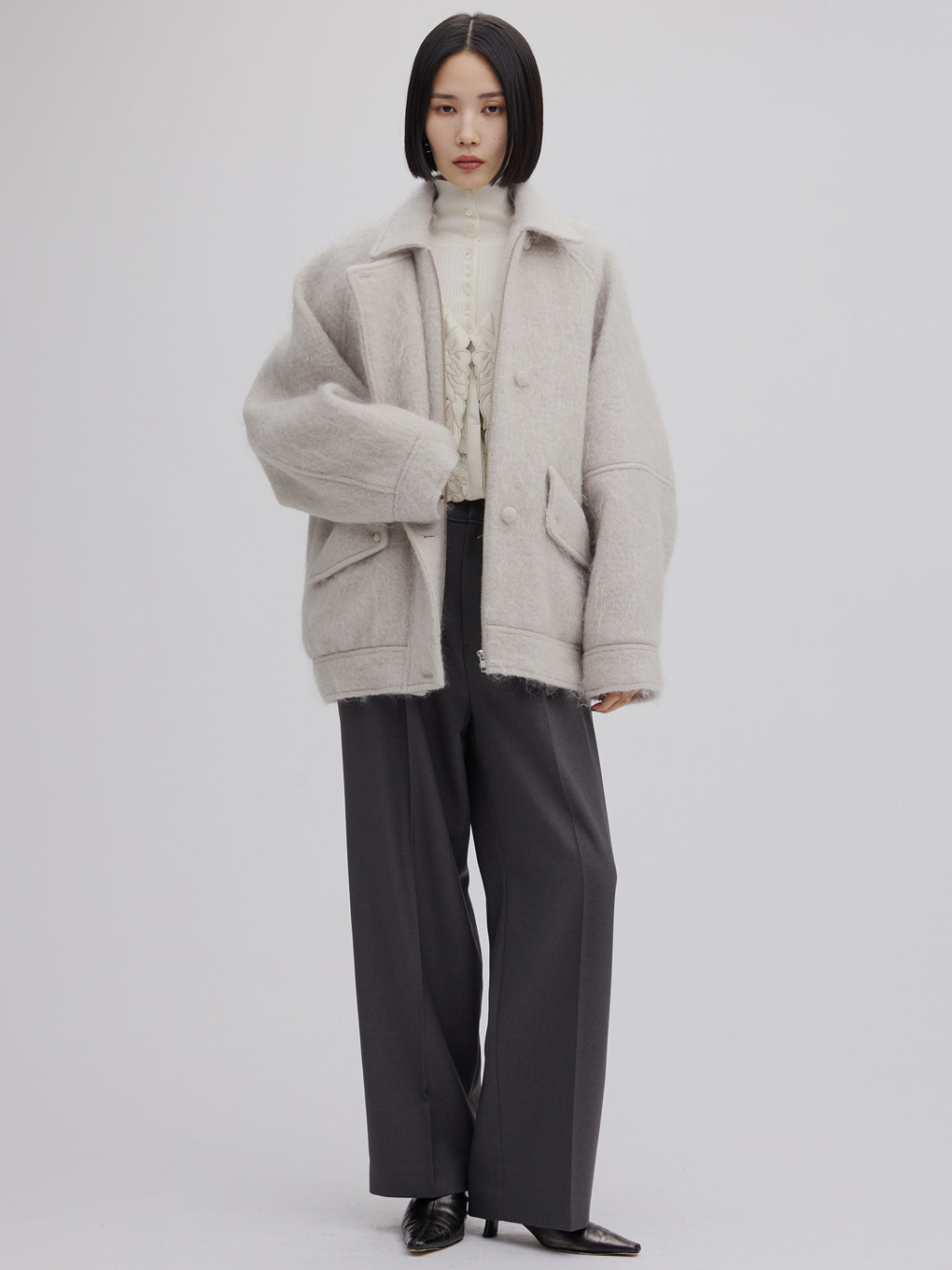 アメリ　モヘアジャケット UND MOHAIR SHAGGY FLIGHT JACKET