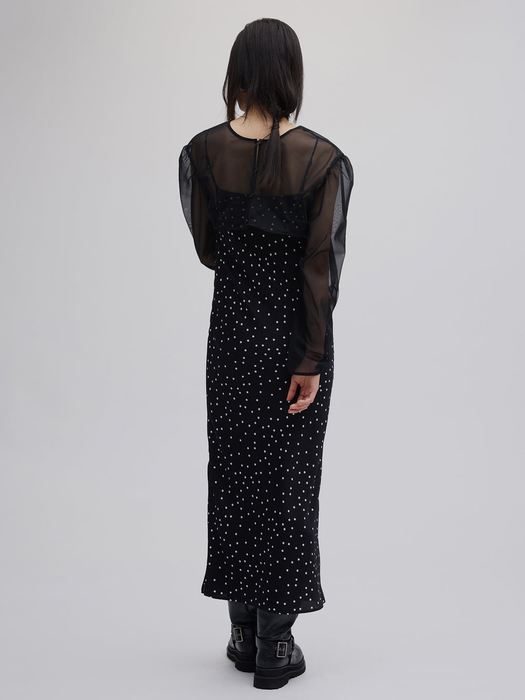RANDOM DOT SHEER LAYERED DRESS