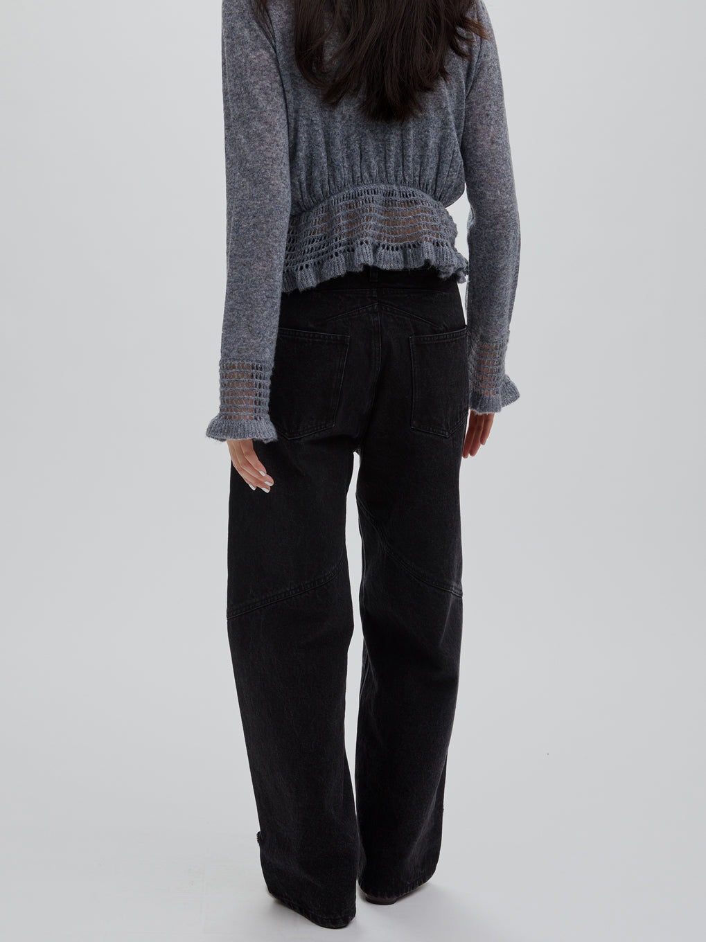 SPANGLE BIJOU EGG DENIM PANTS