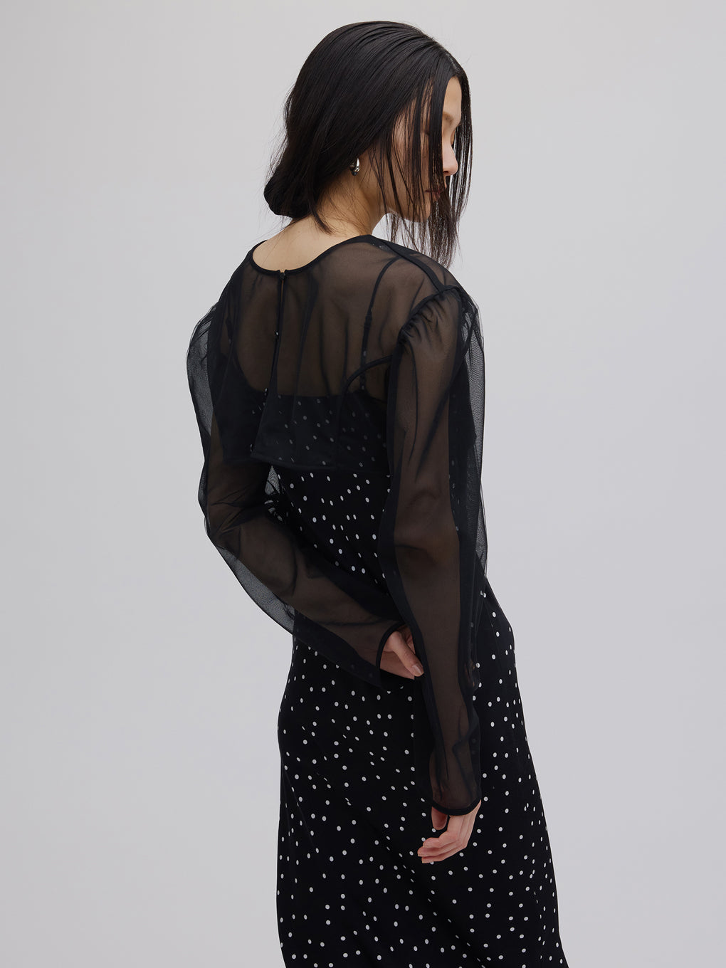 RANDOM DOT SHEER LAYERED DRESS