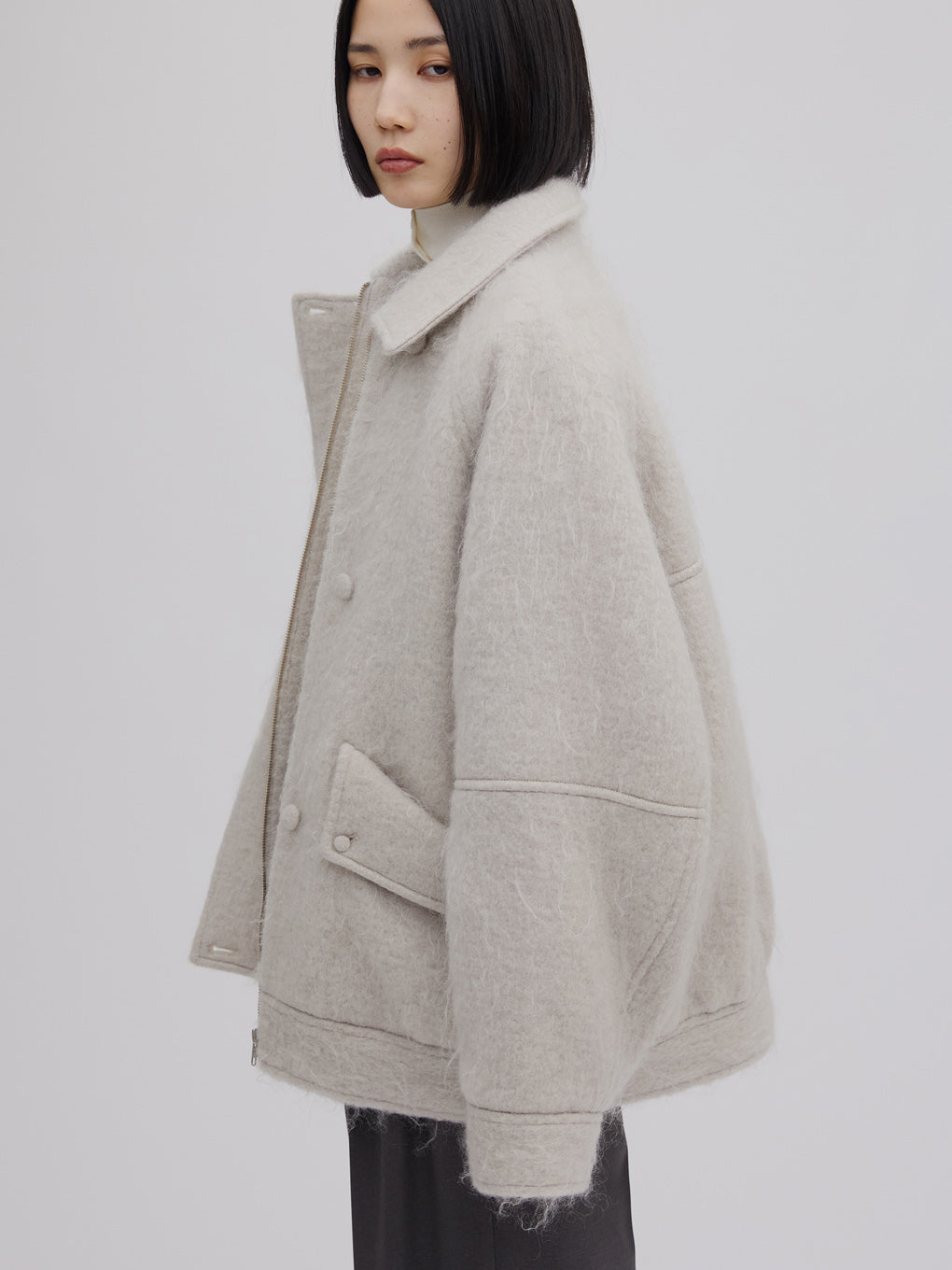 UND MOHAIR SHAGGY FLIGHT JACKET