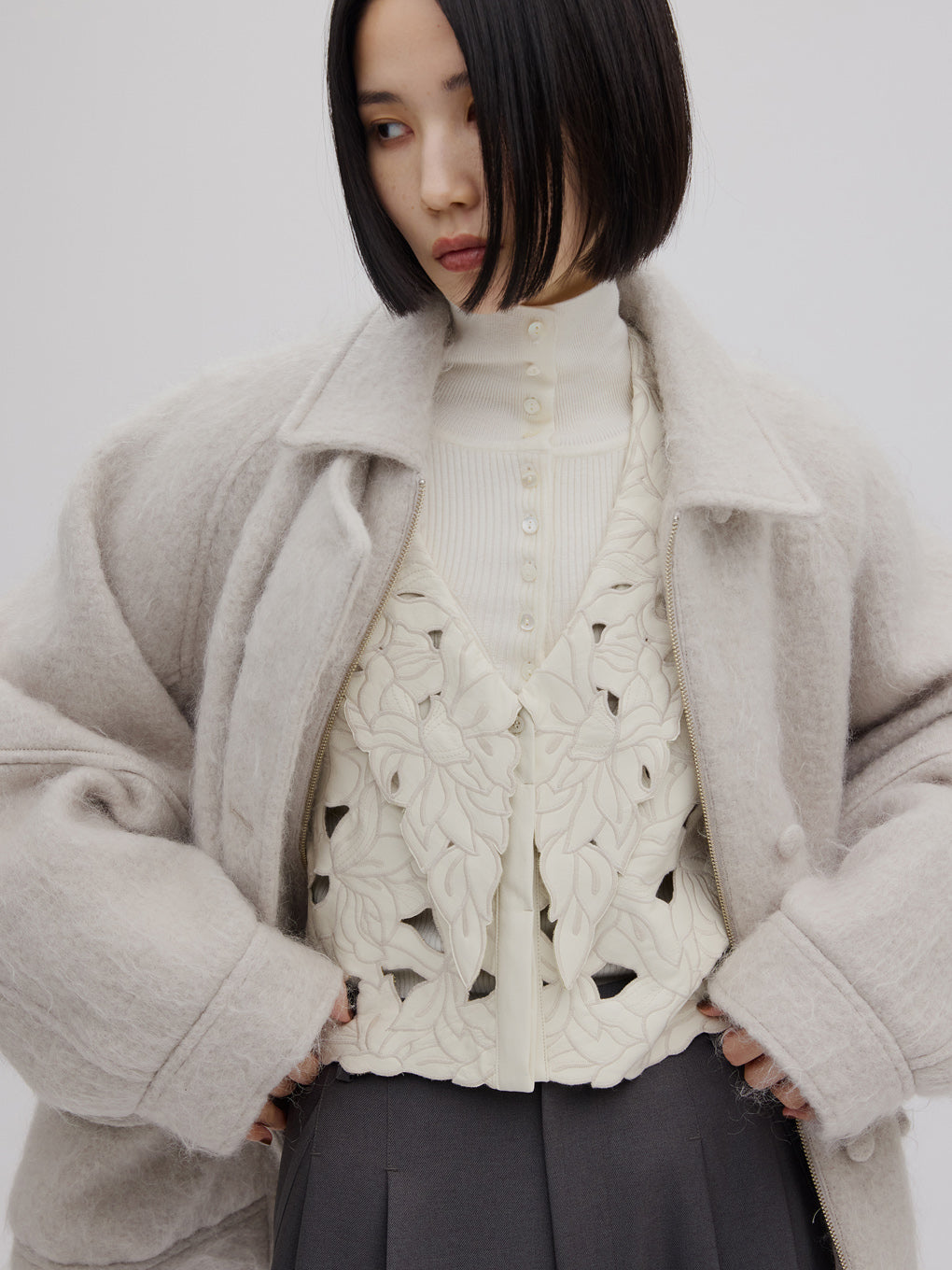 UND MOHAIR SHAGGY FLIGHT JACKET