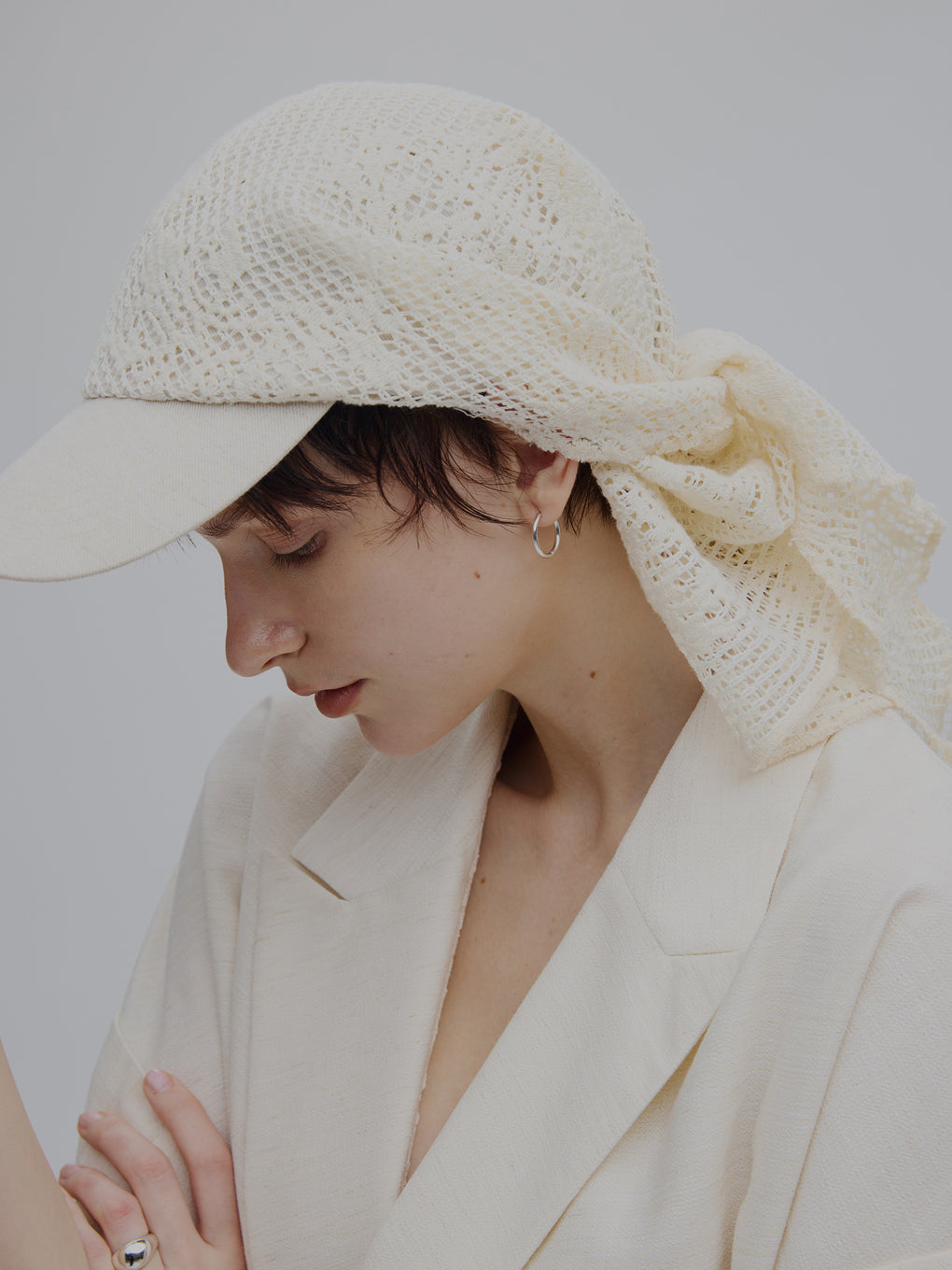 MESH DAMASK EMBROIDERY CAP ブラック MESH DAMASK EMBROIDERY CAP