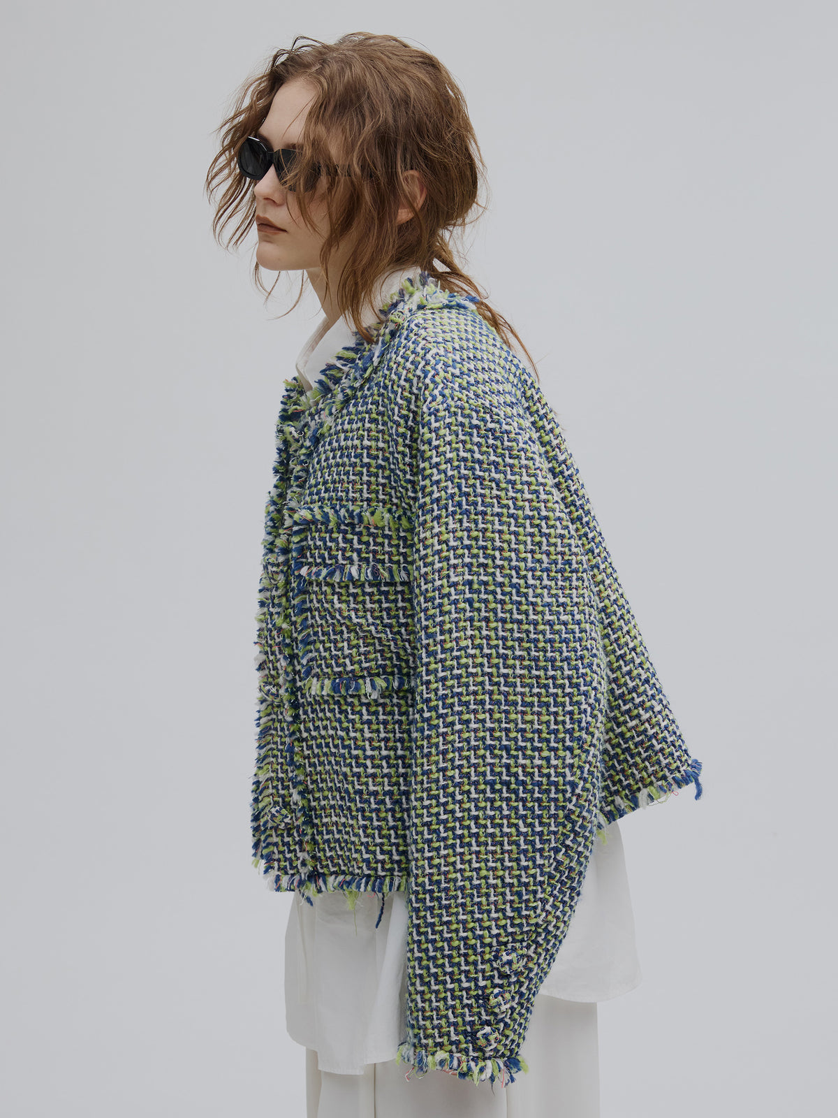 TWEED FRINGE SHORT JACKET