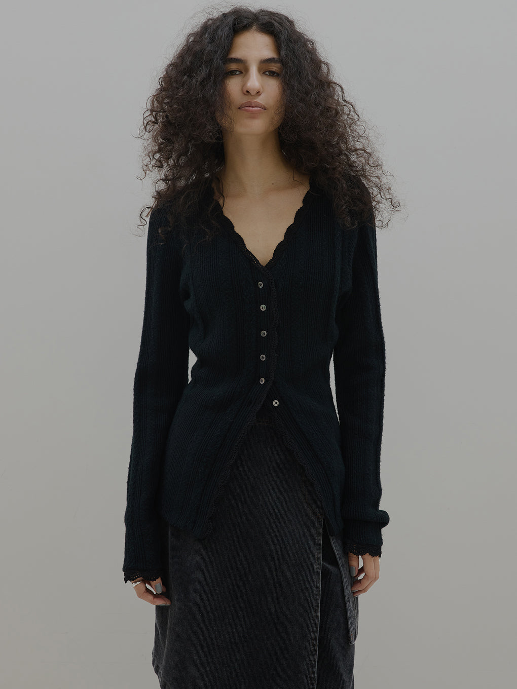 トップス UND PIN TUCK LACE LIKE KNIT TOP UND PIN TUCK LACE LIKE KNIT TOP