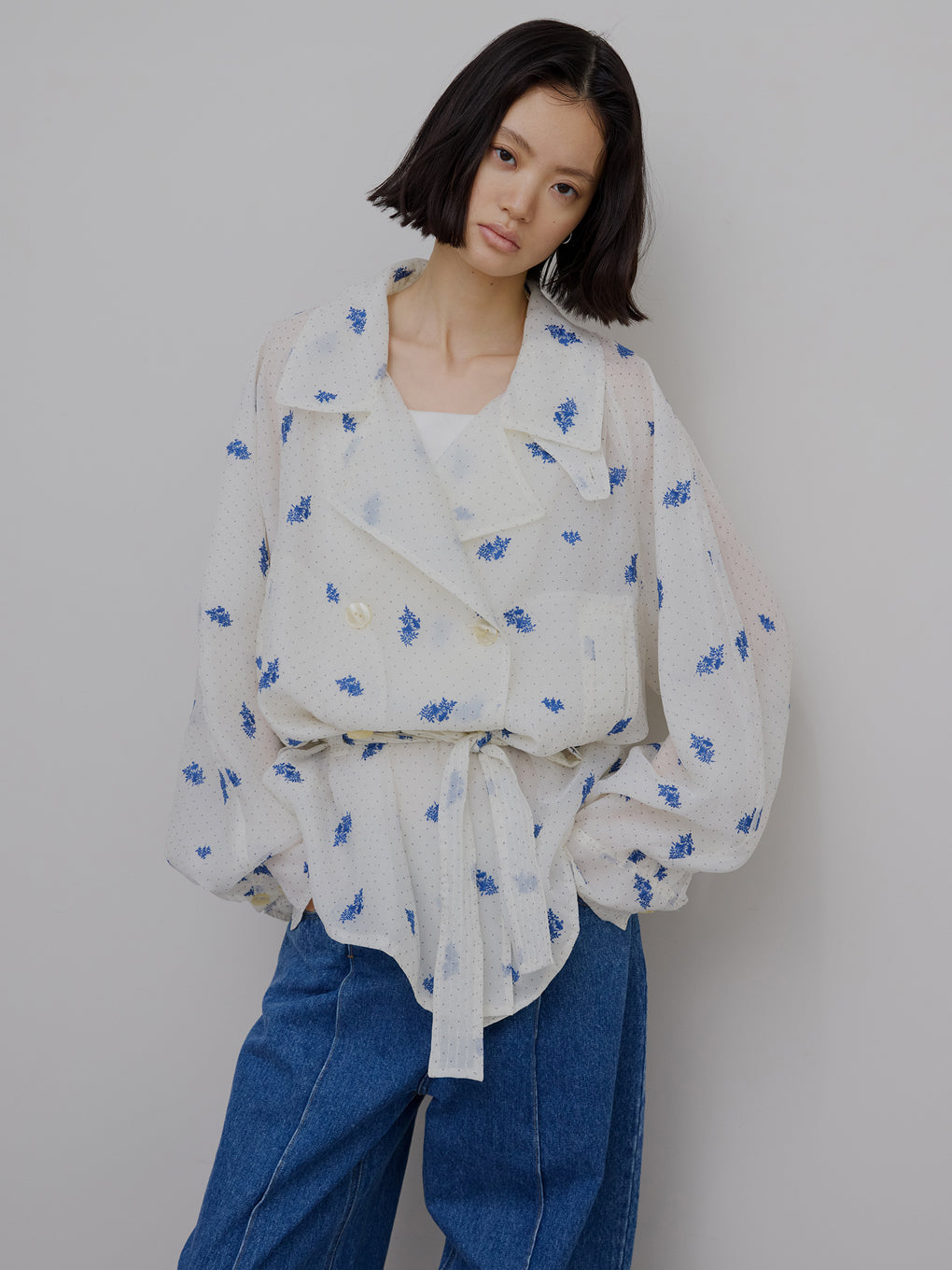 DOT FLOWER VEIL TRENCH