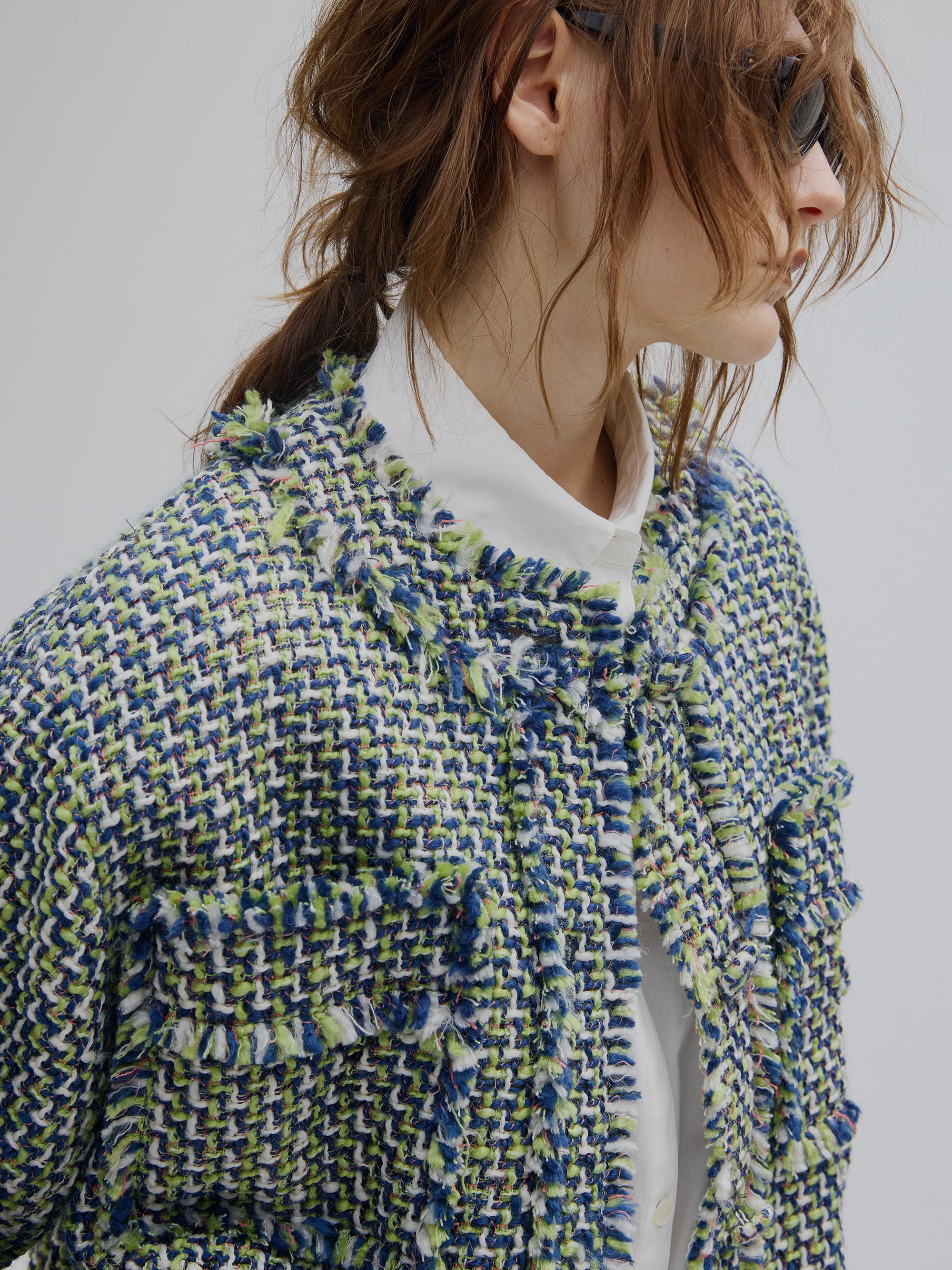 TWEED FRINGE SHORT JACKET