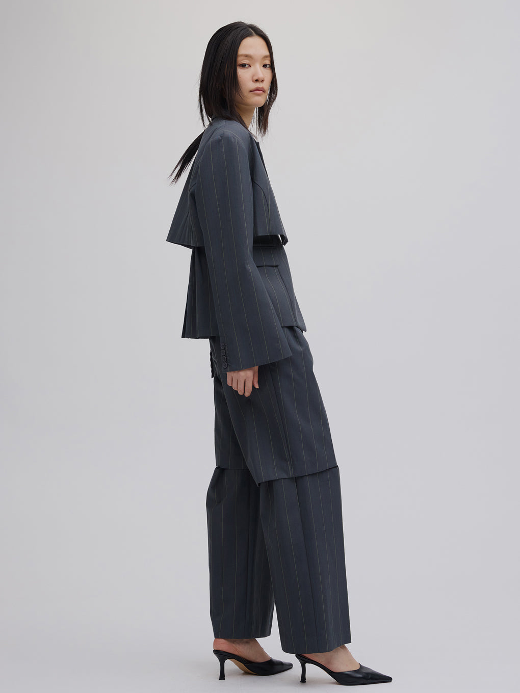 DEFORMATION PINSTRIPE JACKET