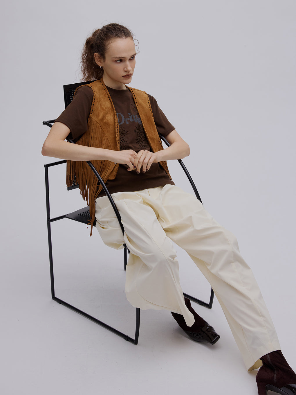 WESTERN FRINGE SYNTHETIC SUEDE VEST