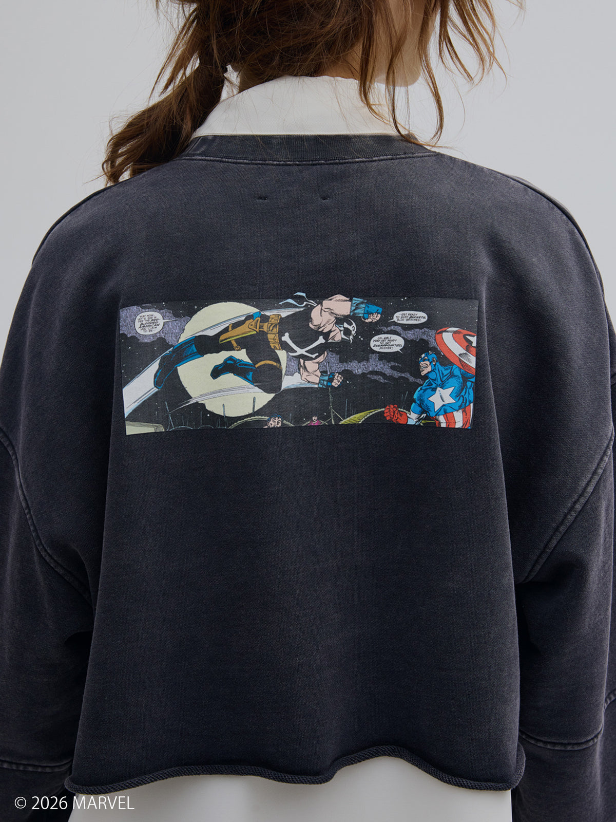 MARVEL COMIC SHORT SWEAT TOP