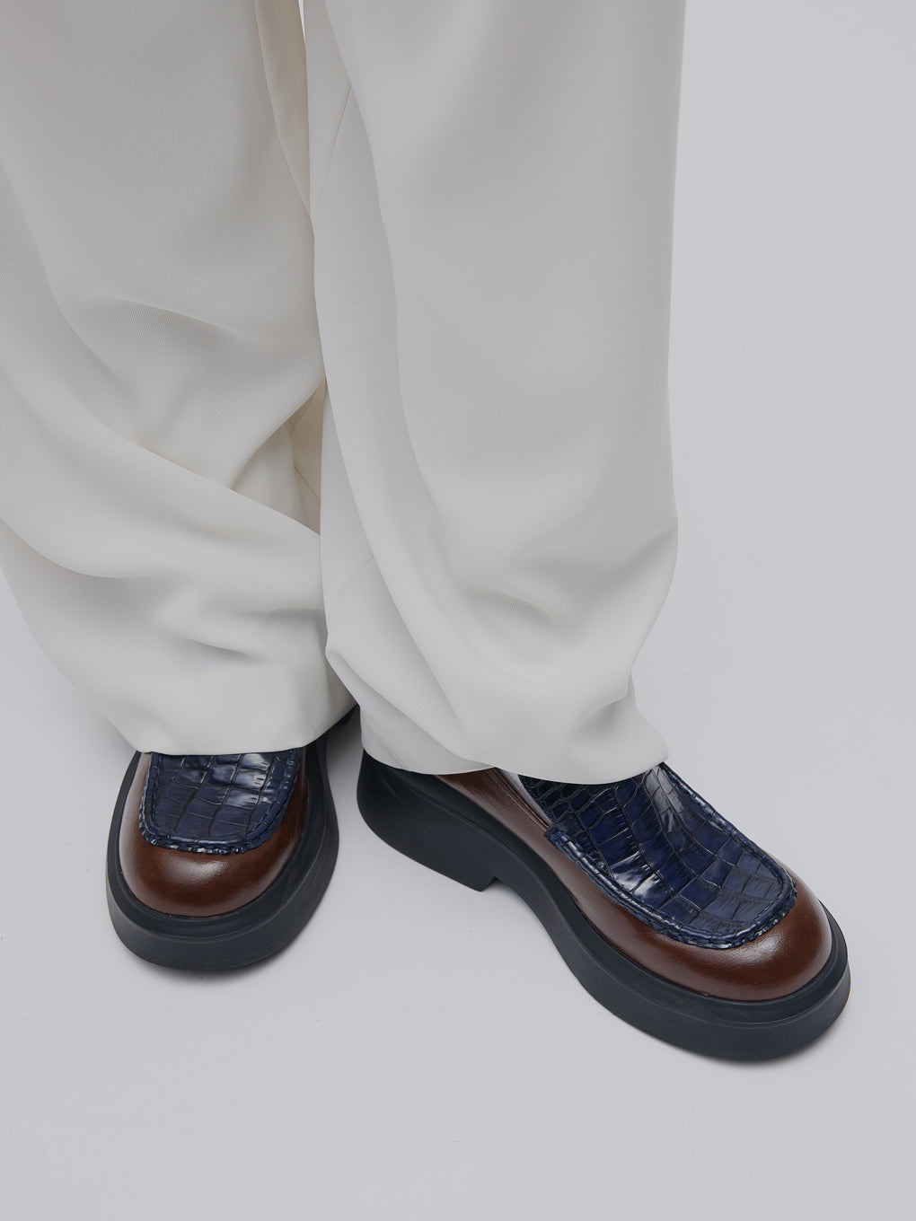PLATFORM MIX MATERIAL LOAFER
