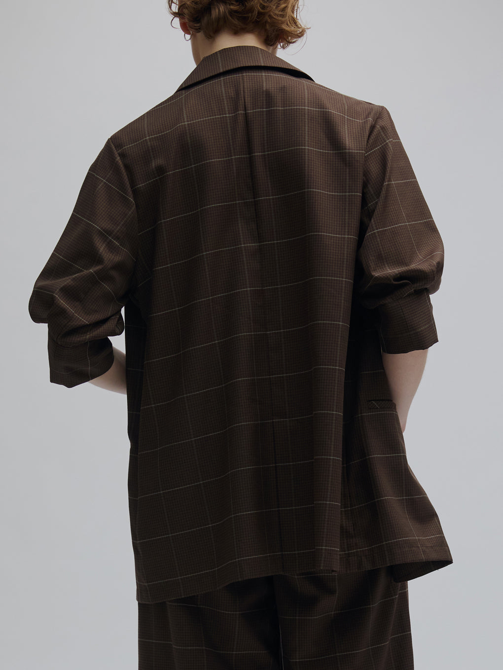 YARN DYED CHECK LAYERED VEST SHIRT
