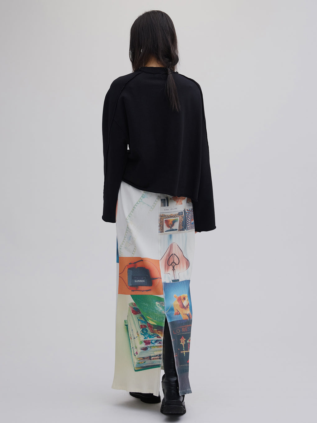 EYELET ARRANGEMENT SWEAT TOP