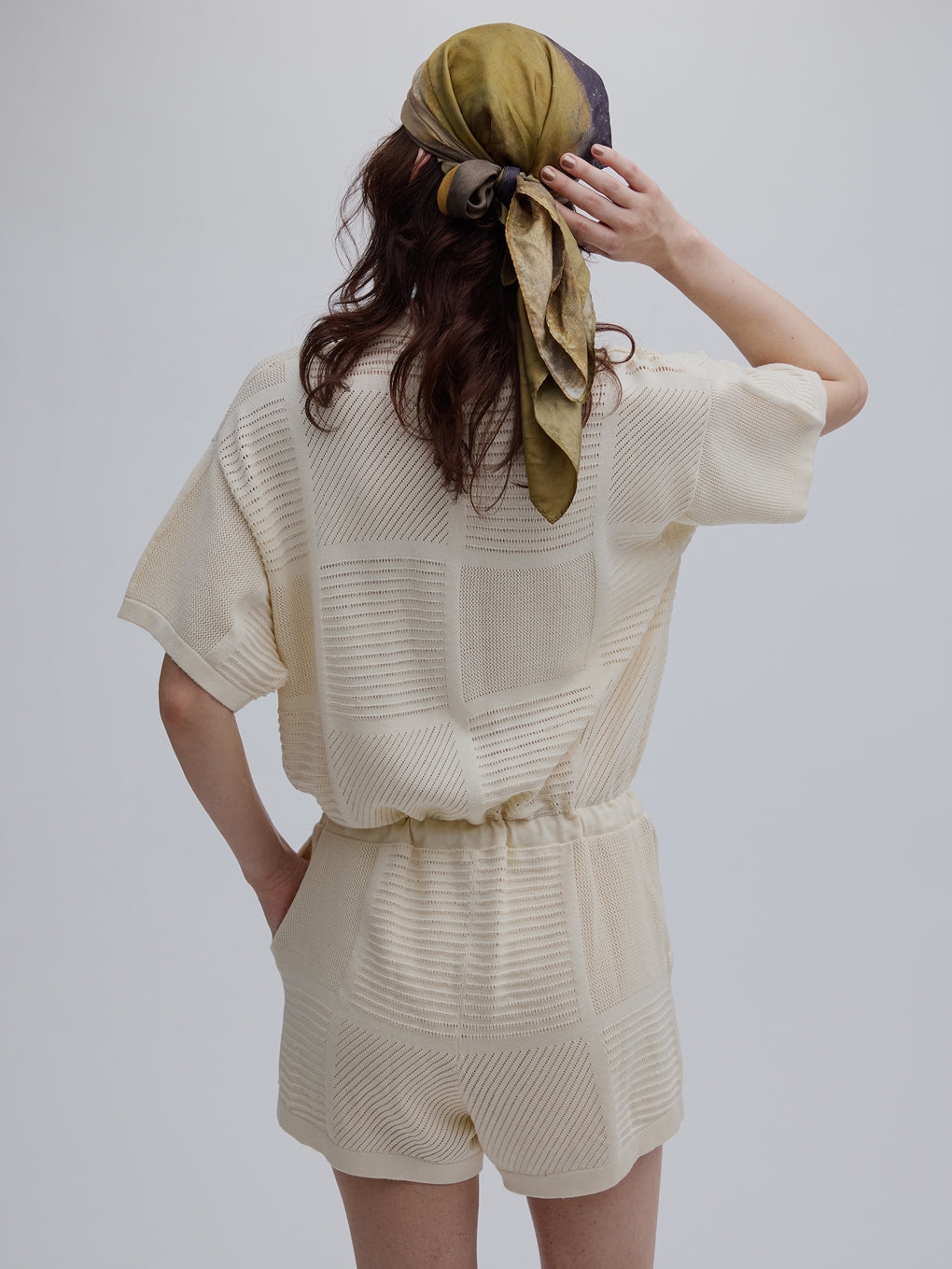 MEDI MESH PATCHWORK KNIT ROMPERS
