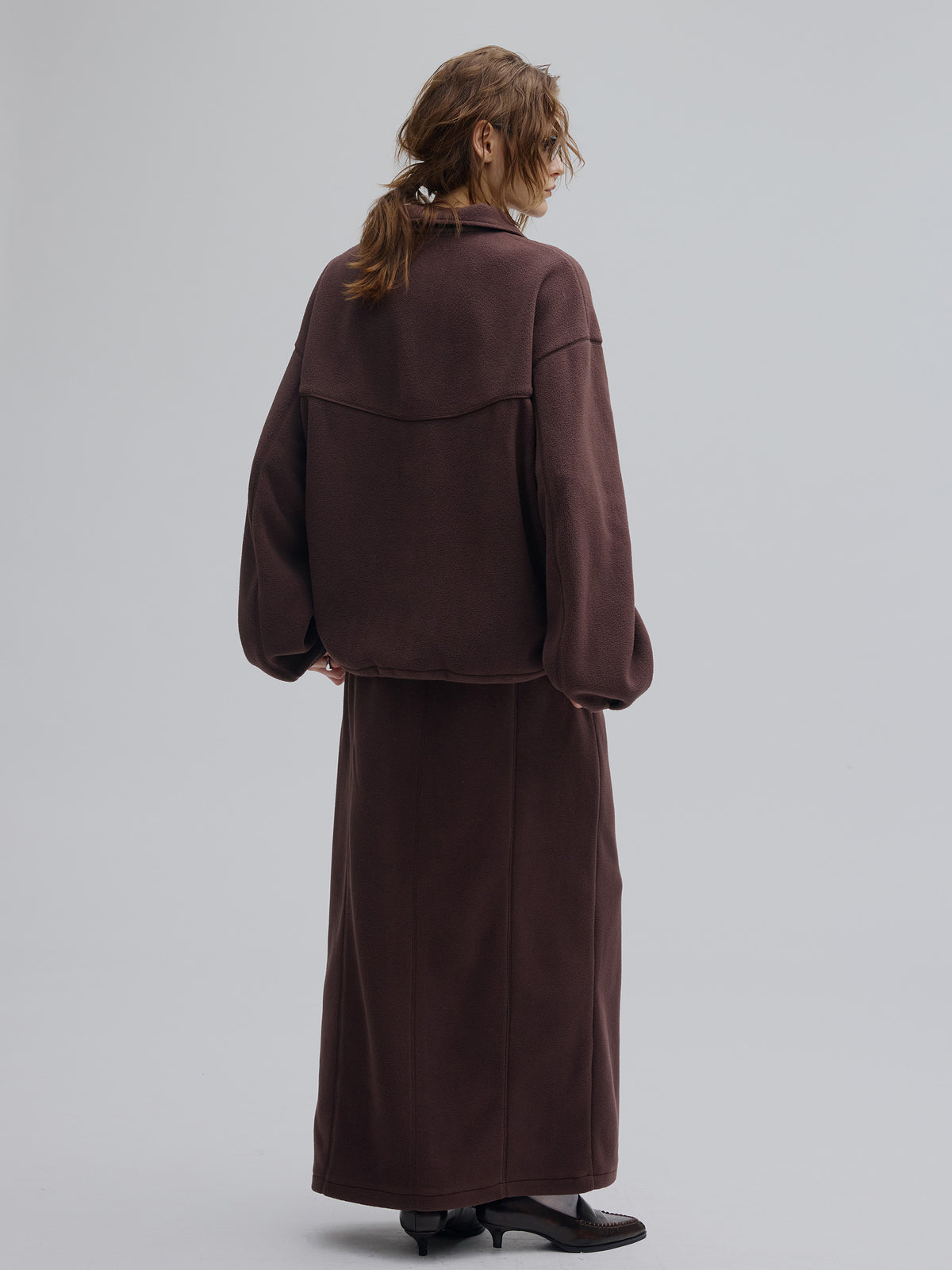 ZIP SLIT FLEECE SKIRT