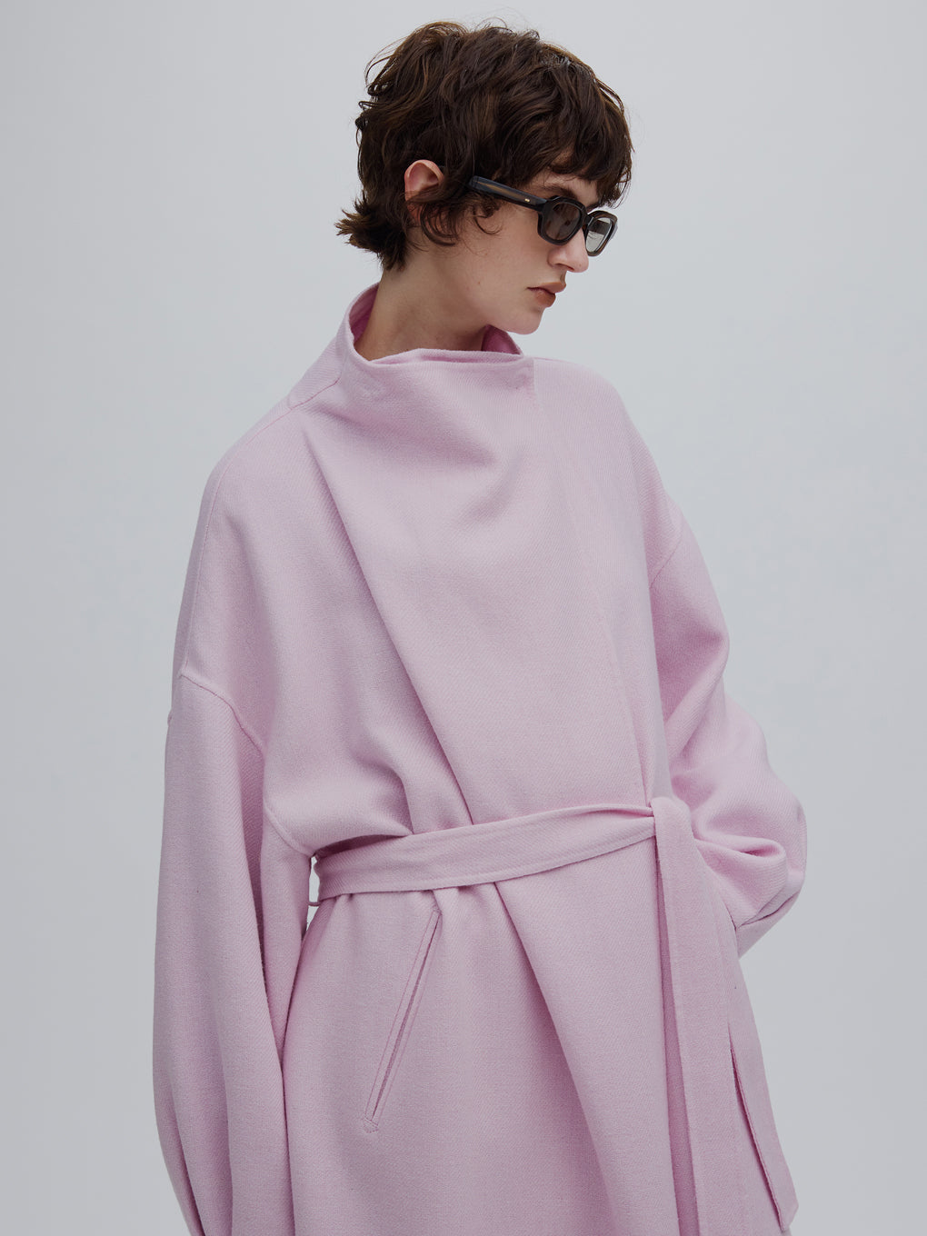 DRAPE COLLAR WOOL RIVER COAT