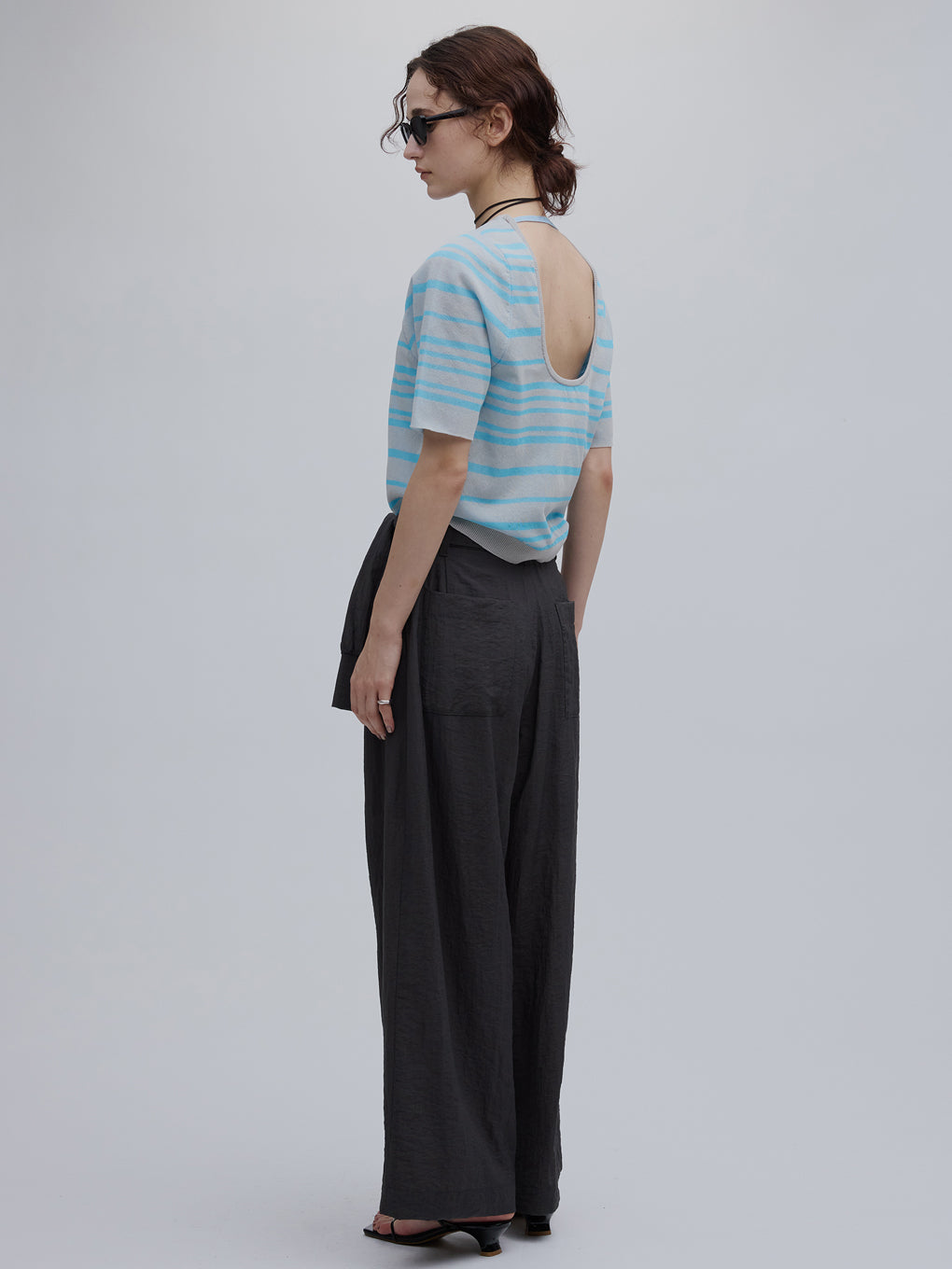 REVERSIBLE SHEER BORDER KNIT TOP