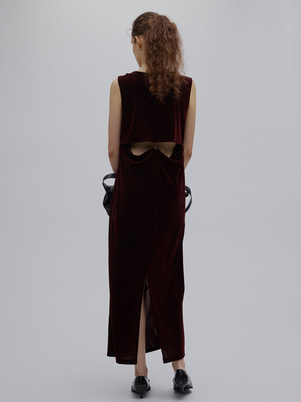 DRAPE CURVE VELOUR DRESS