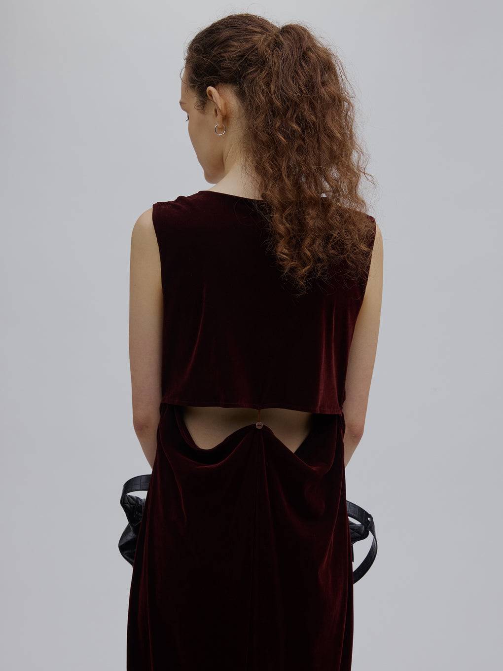 DRAPE CURVE VELOUR DRESS