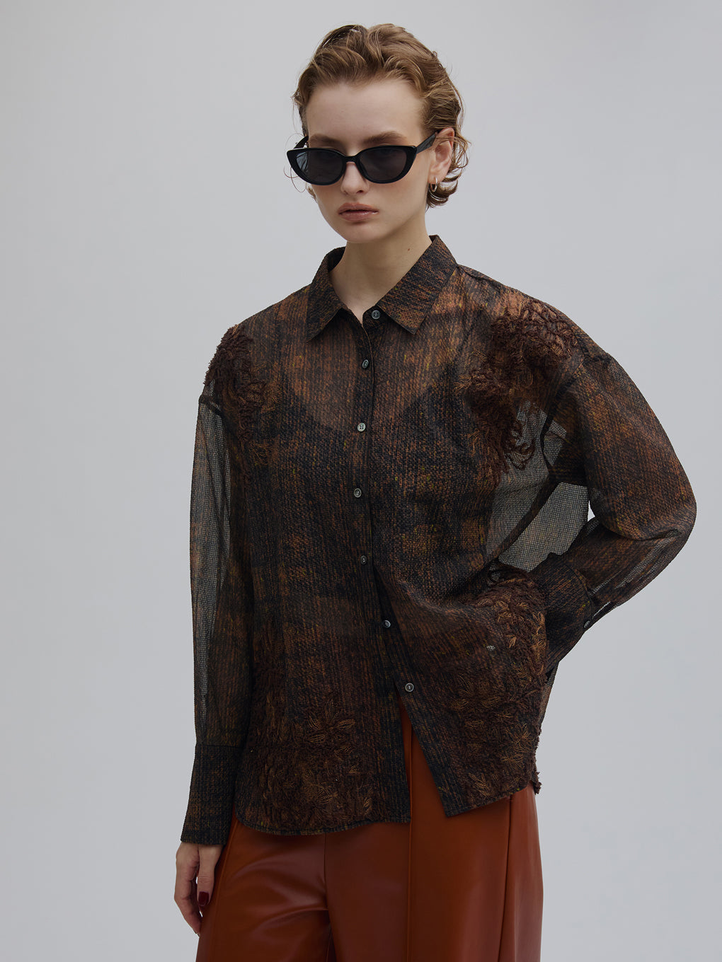 VINTAGE CHECK EMBROIDERY SHIRT