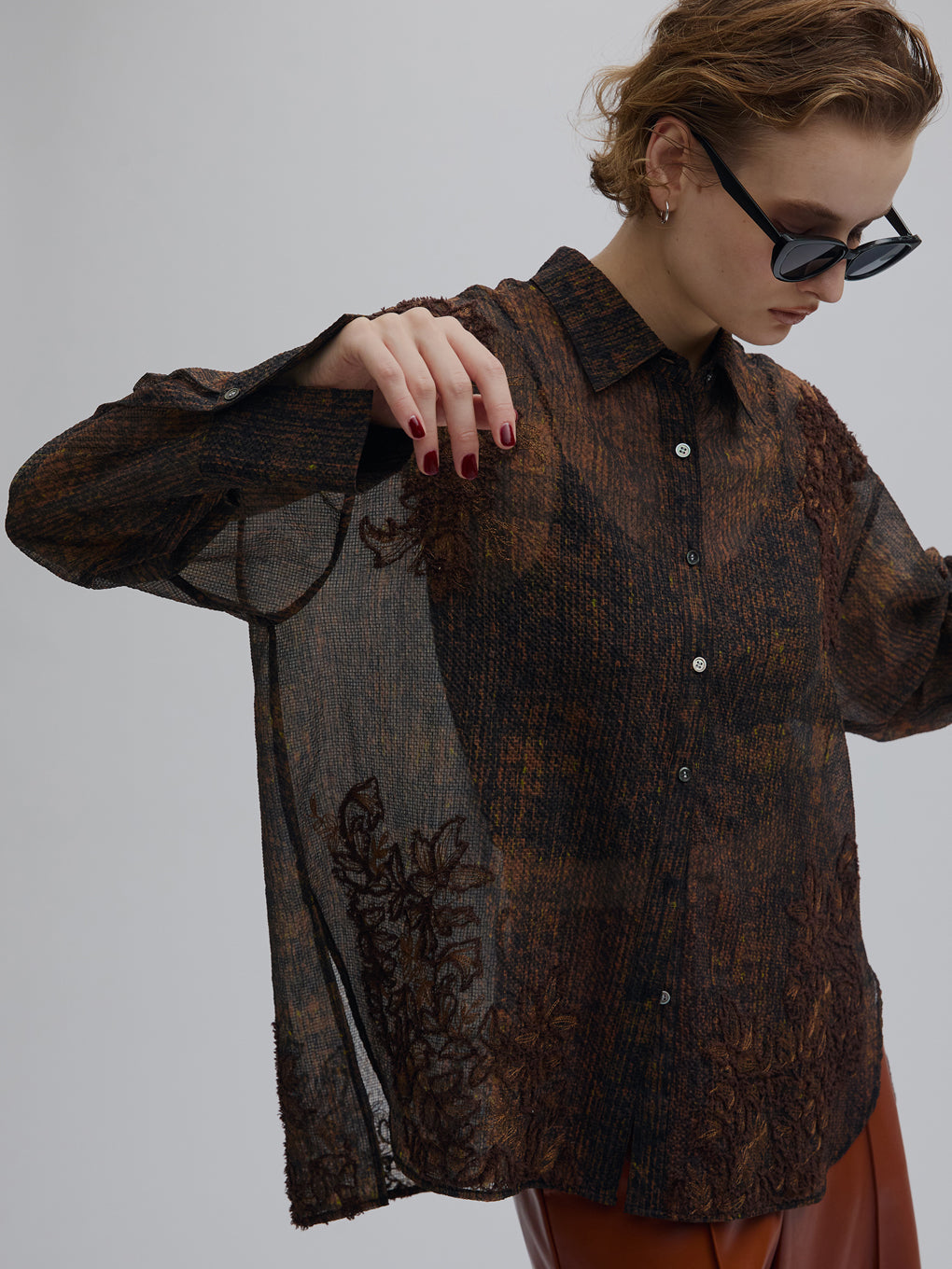 VINTAGE CHECK EMBROIDERY SHIRT
