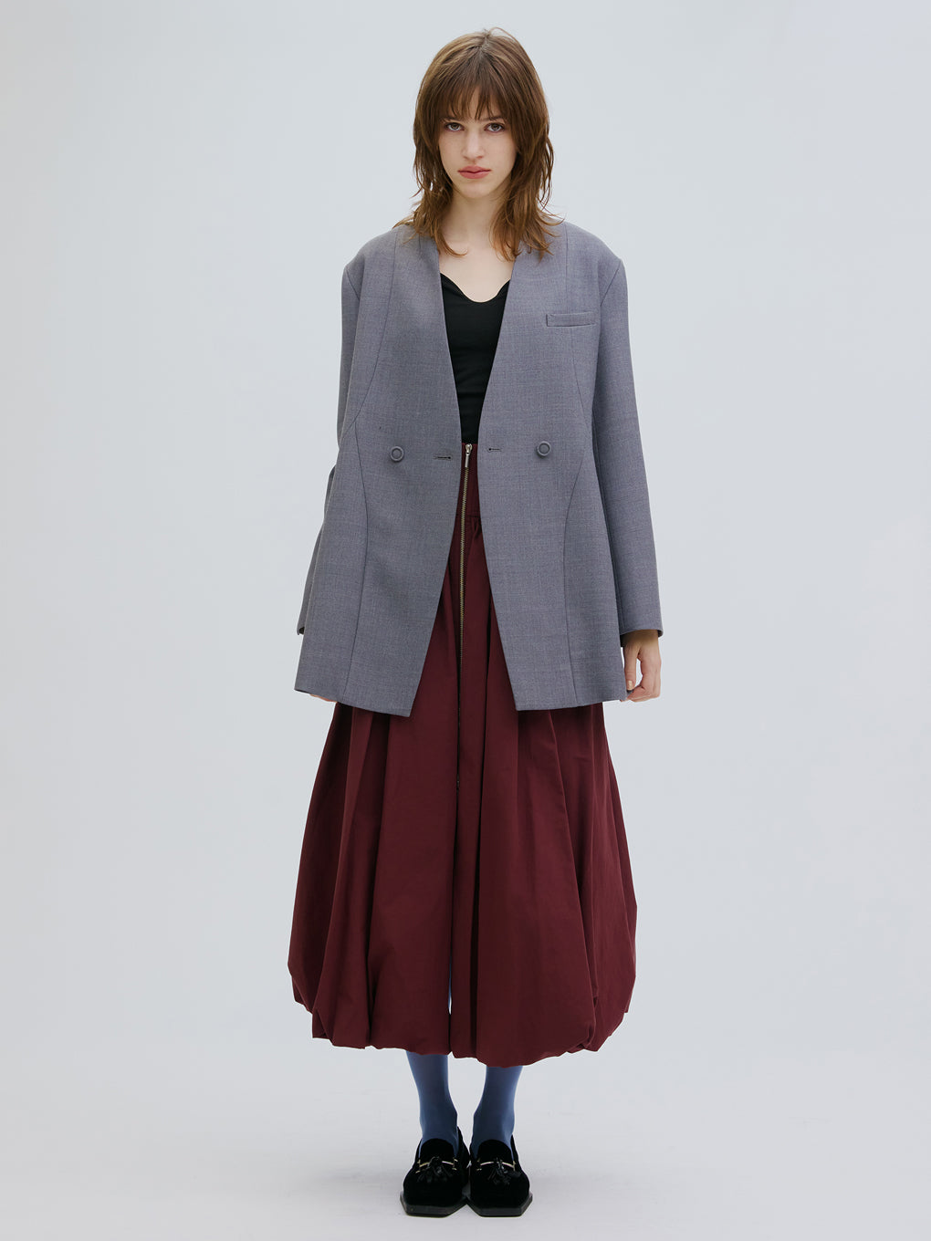 HIGH WAIST BALLOON SLIT SKIRT