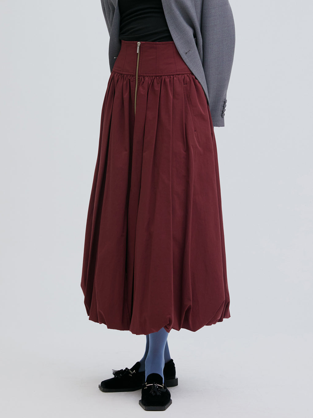 HIGH WAIST BALLOON SLIT SKIRT