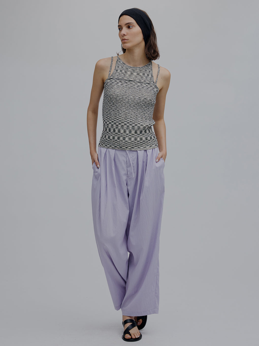 MEDI MULTI TUCK NARROW BELT PANTS