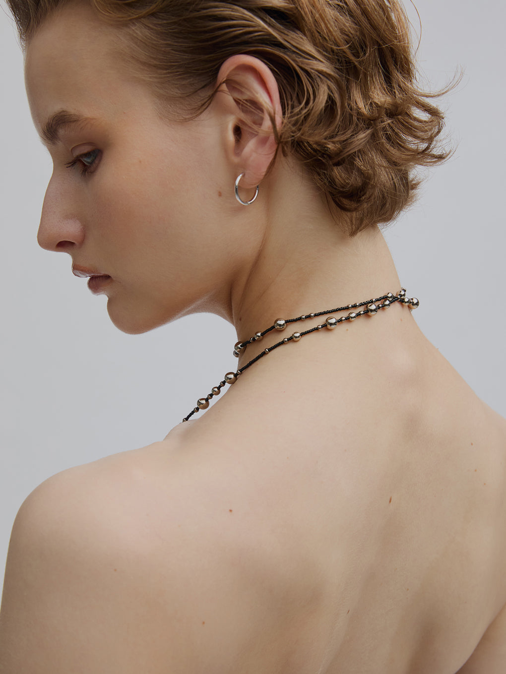 BEADS FRINGE MOTIF NECKLACE