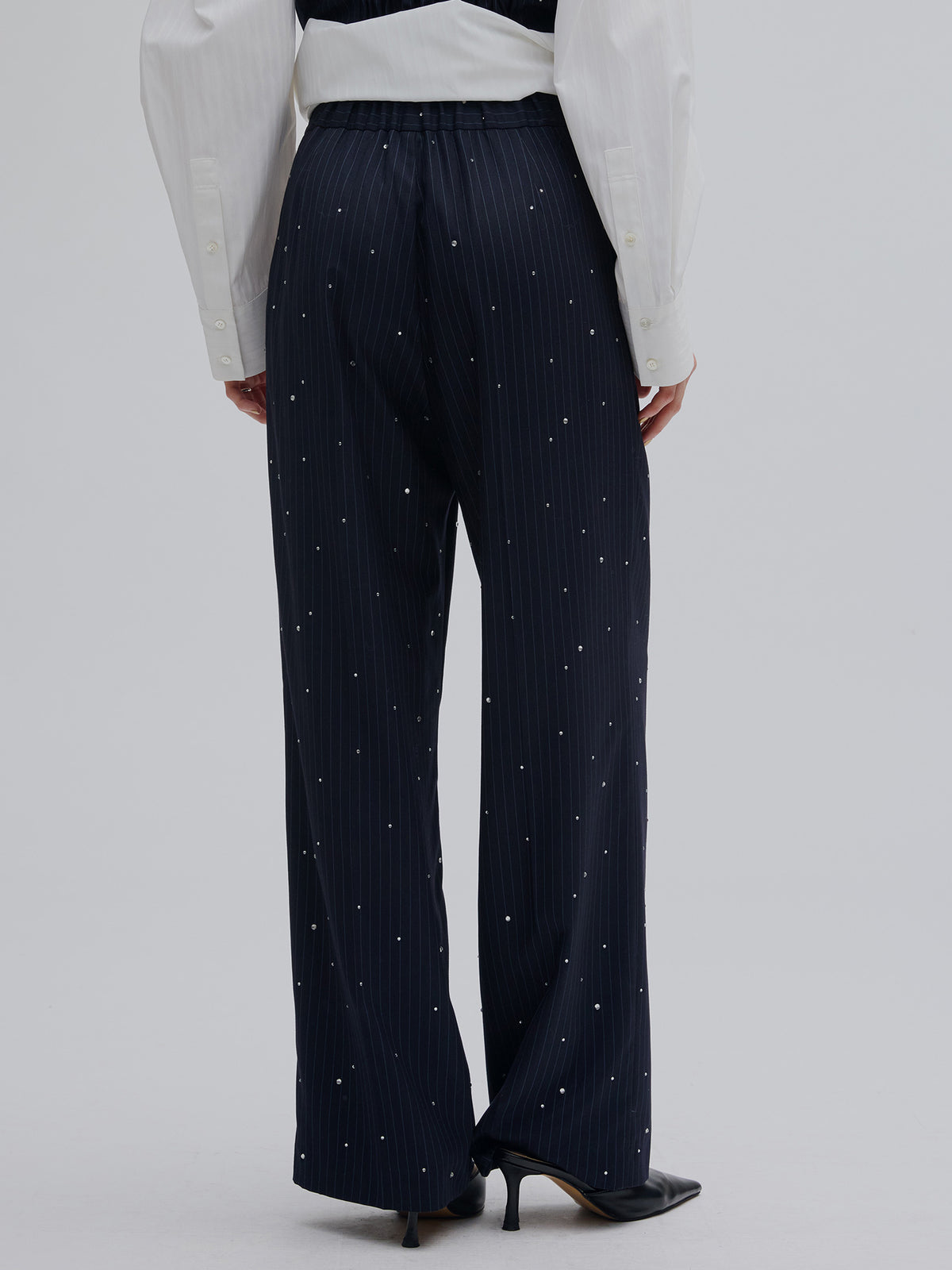 HOTFIX PINSTRIPE BUSTIER SET PANTS