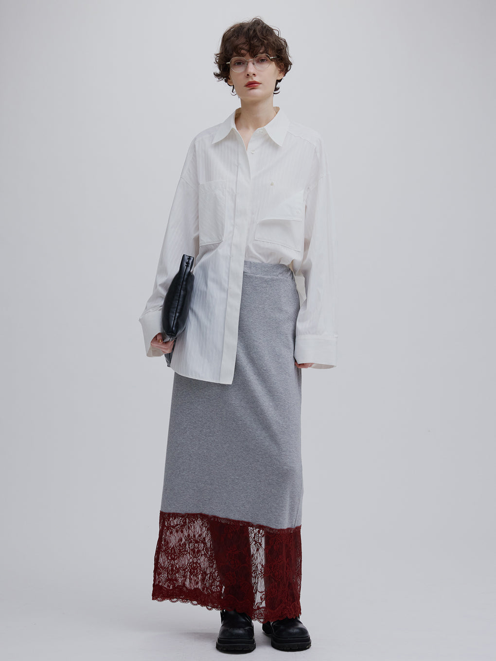 LACE TRIM I LINE SKIRT