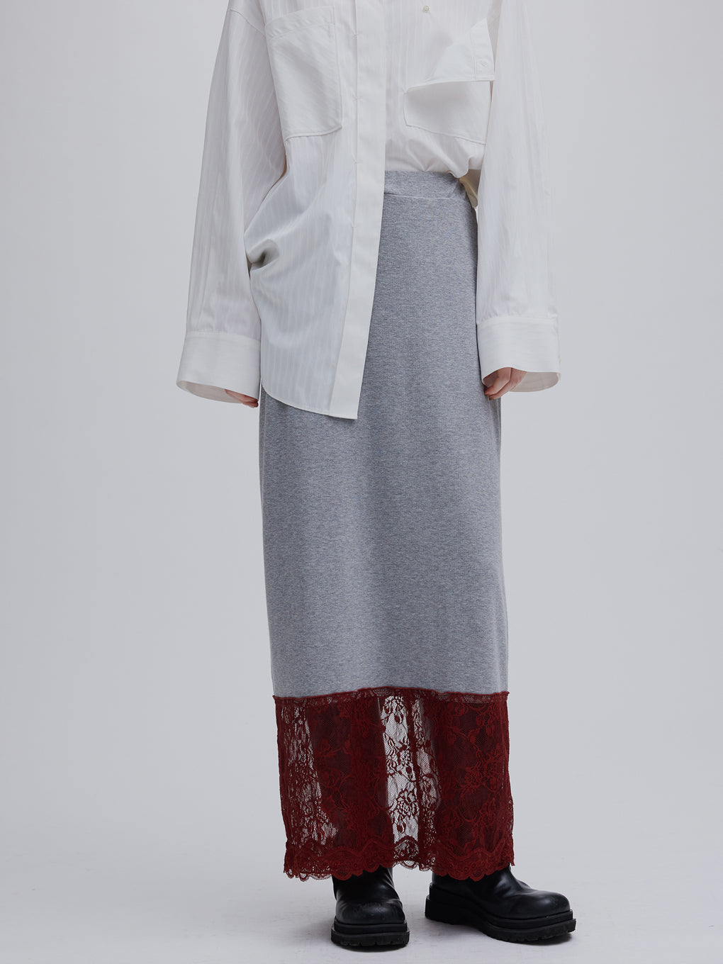 LACE TRIM I LINE SKIRT