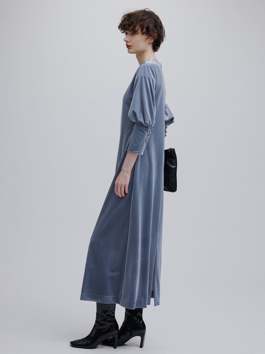 LAKE CURVE VELOUR DRESS