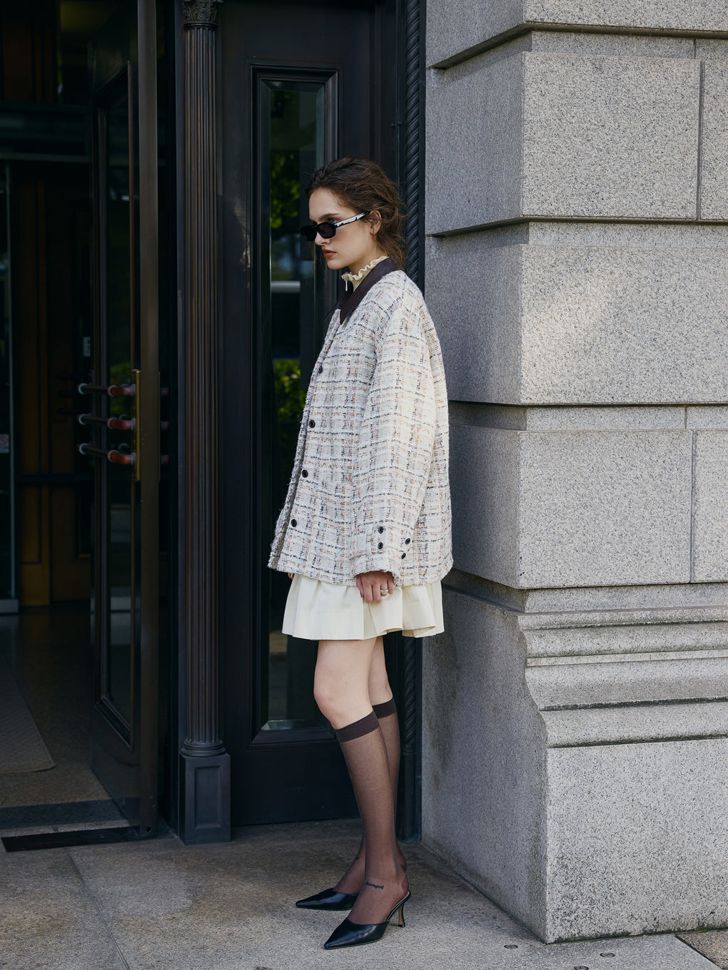 UND 2WAY TEXTURE TWEED JACKET