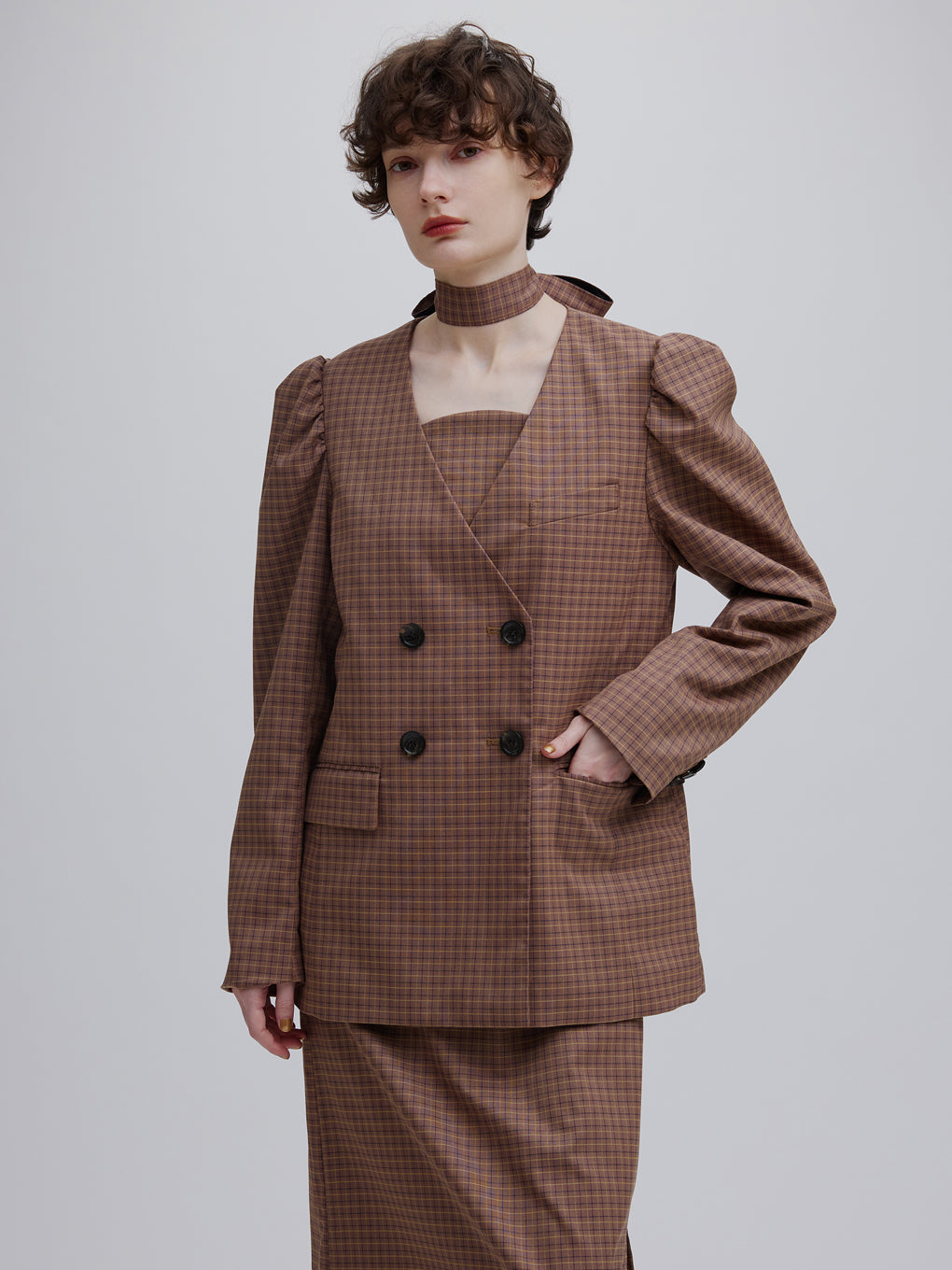 UND JACKET SET CHECK DRESS