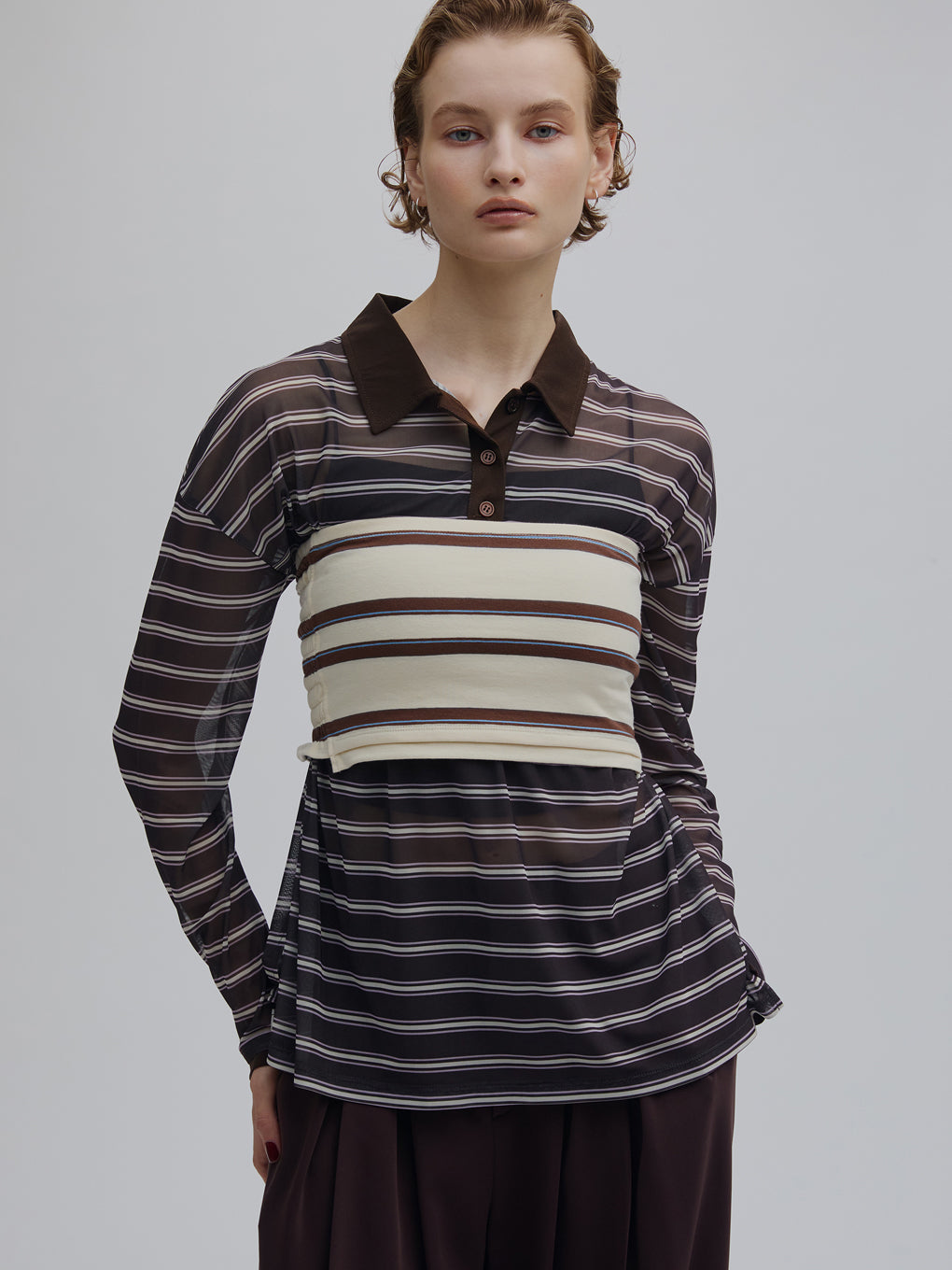 SHEER POLO & BARE SET TOP