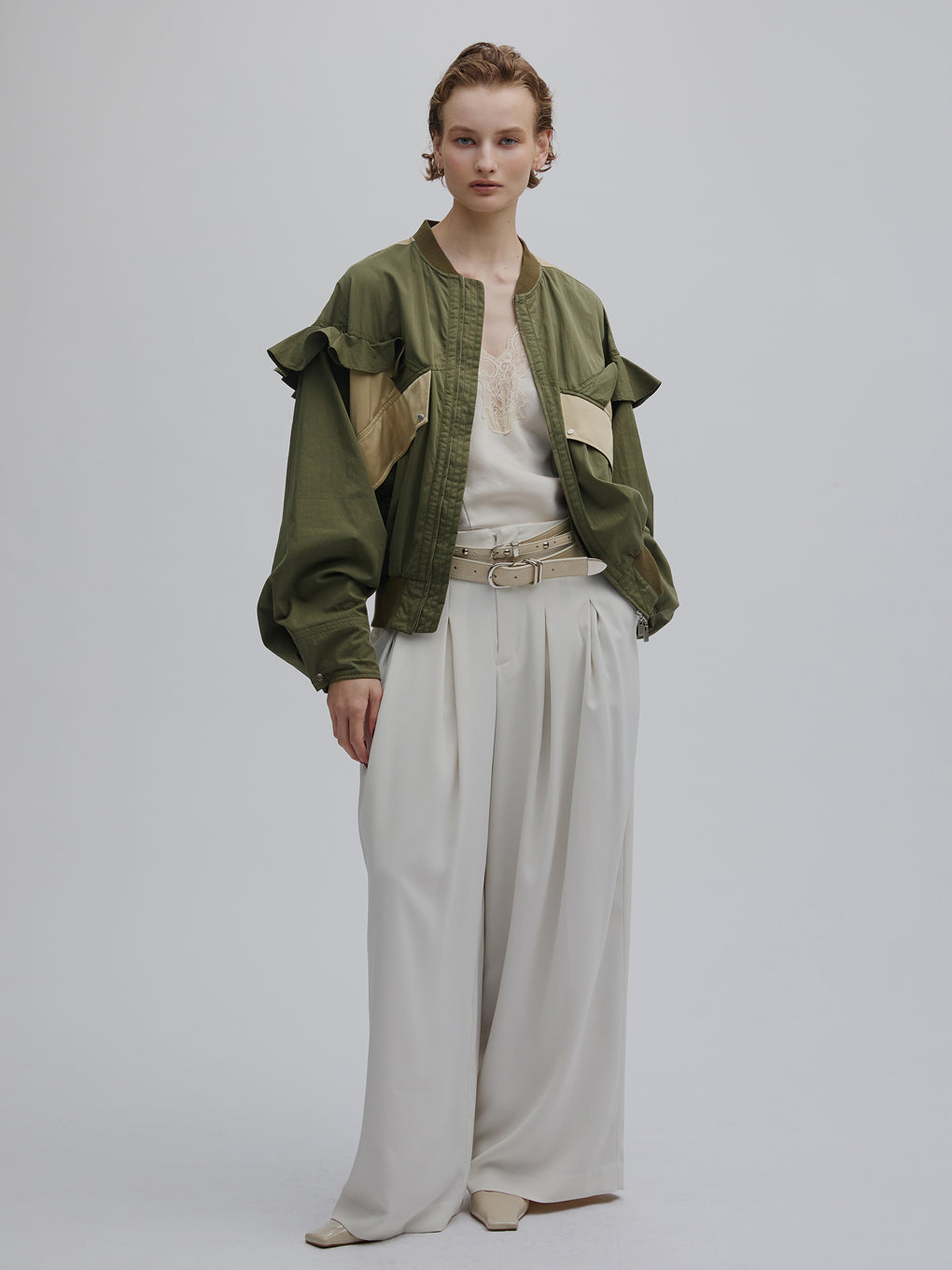 MILITARY NYLON FRILL BLOUSON