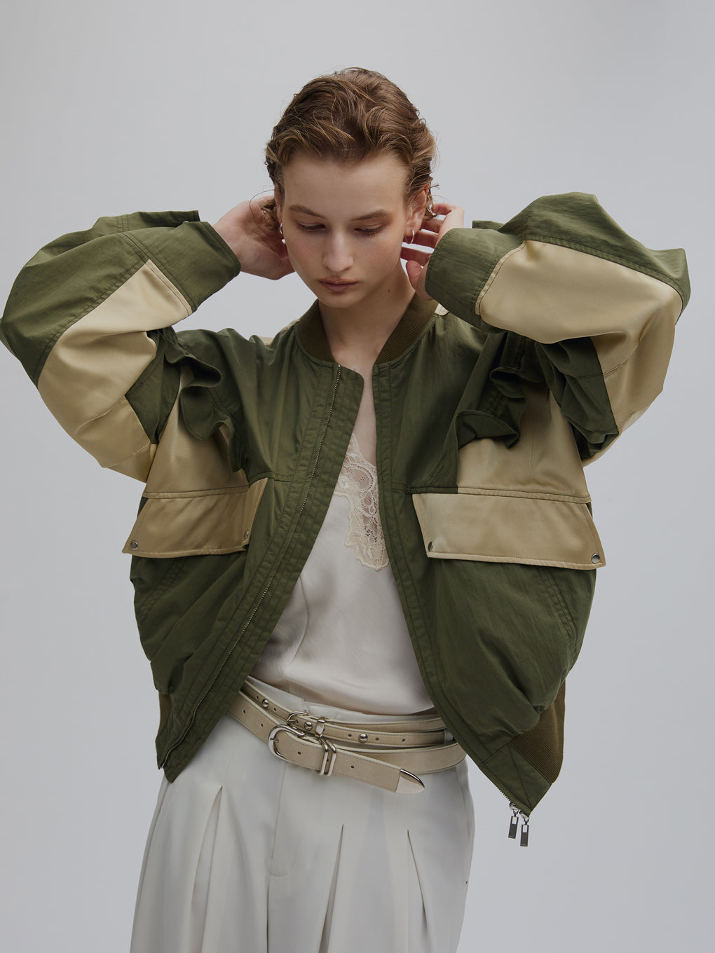 MILITARY NYLON FRILL BLOUSON