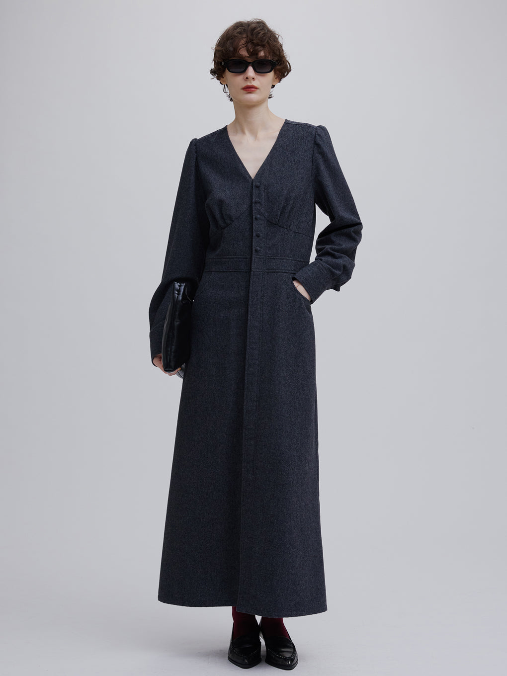 UND MELANGE FLANNEL DRESS