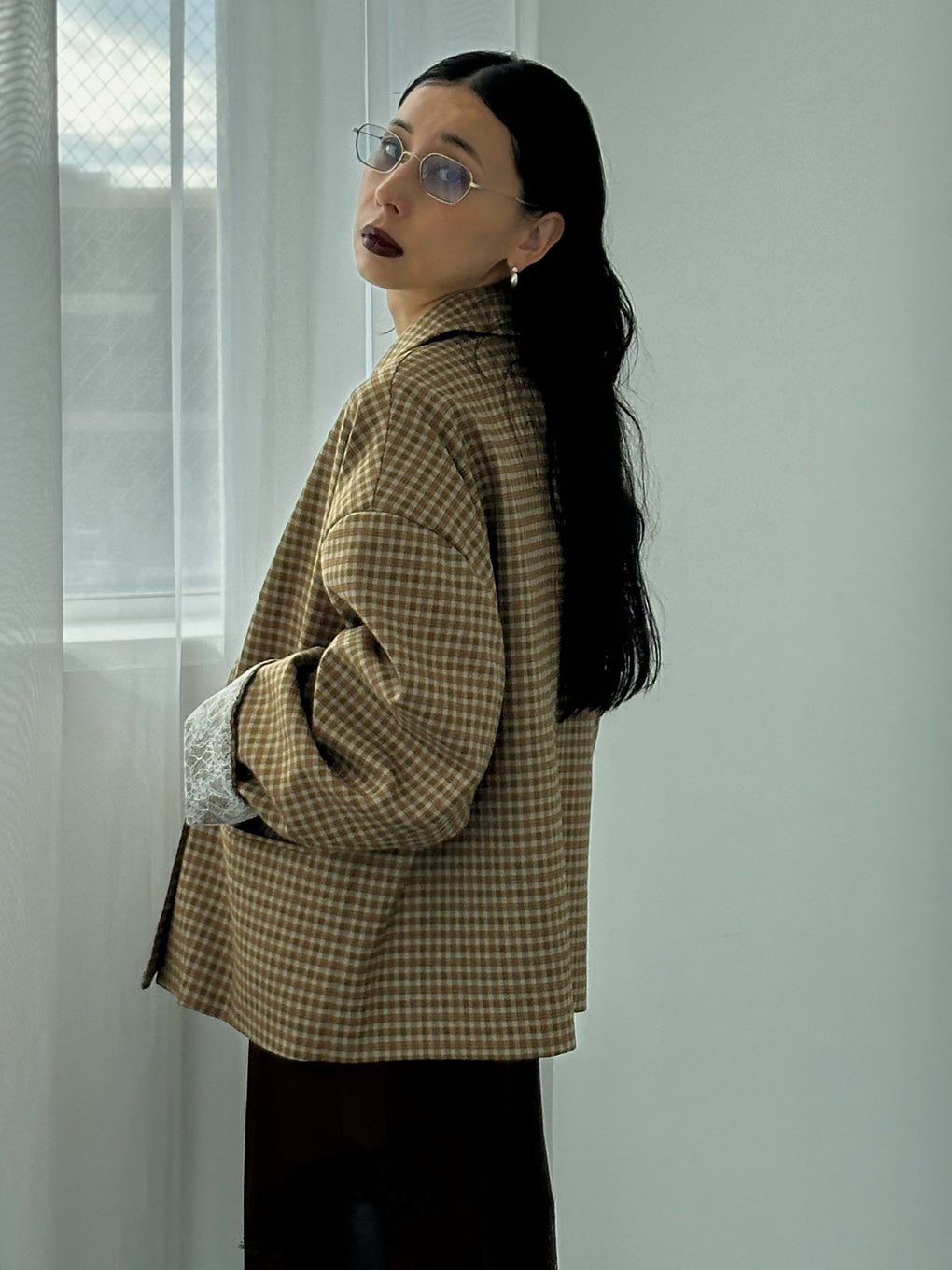 ジャケット・アウター ameri OVER WIDE SHOULDER JACKET OVER WIDE SHOULDER JACKET