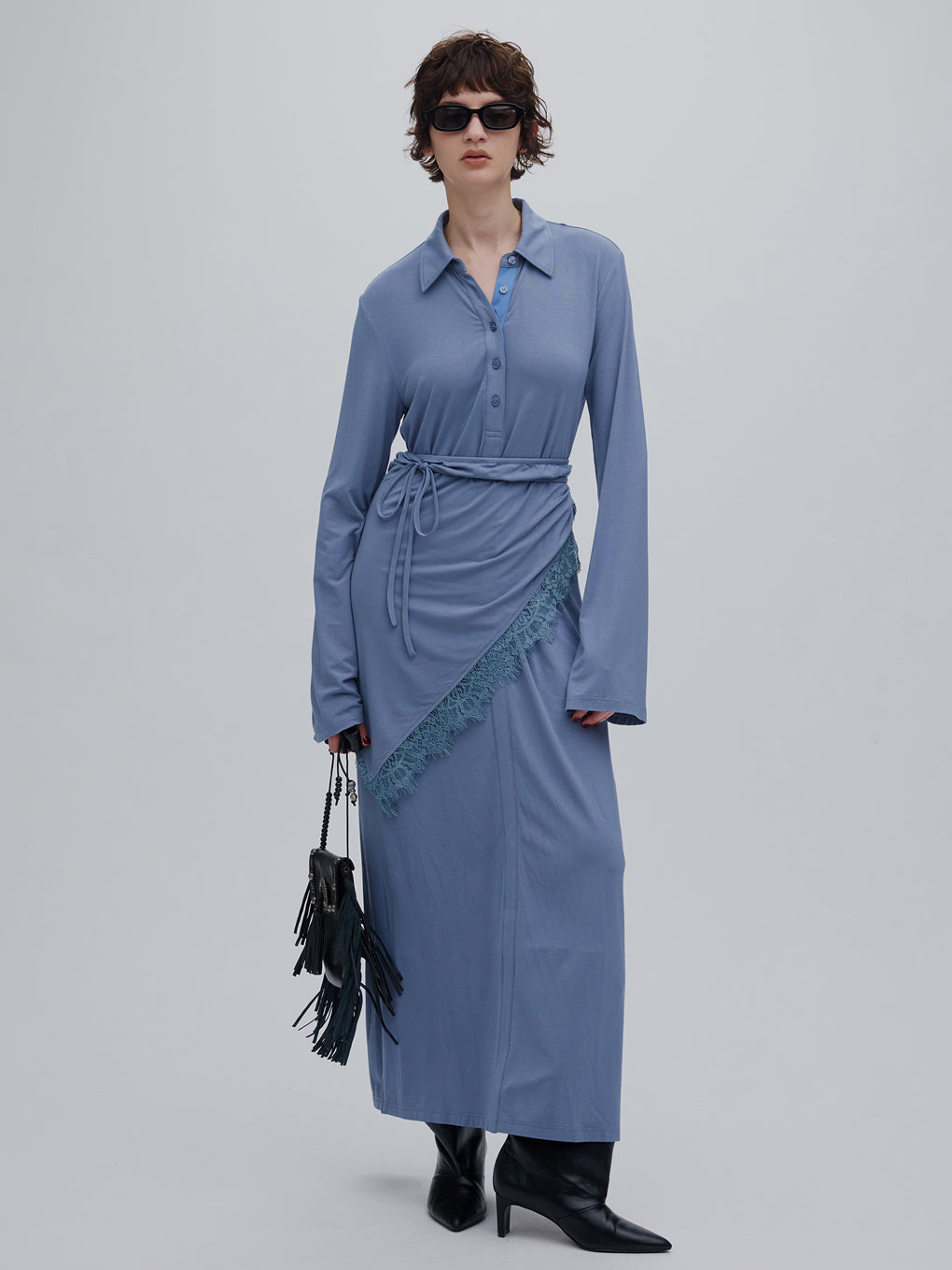 WRAP SCARF SET CUT DRESS