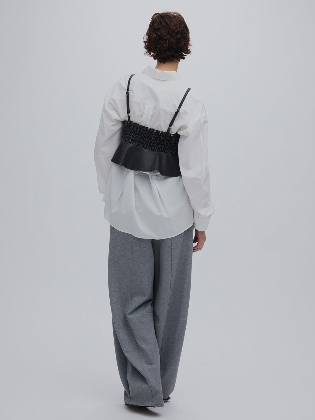 STUDS PEPLUM SYNTHETIC LEATHER BUISTIER