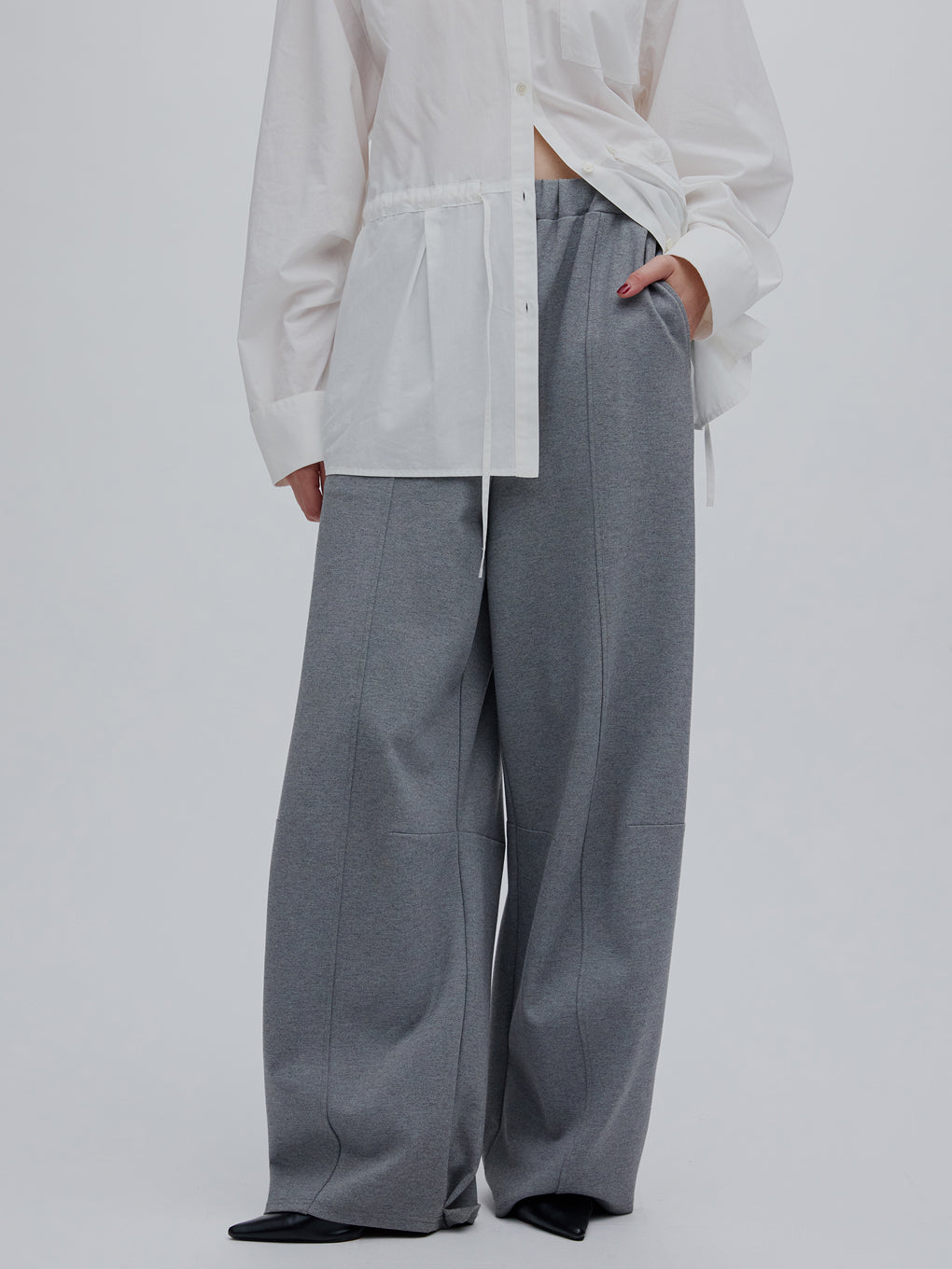 2WAY HEM BUTTON BARREL PANTS
