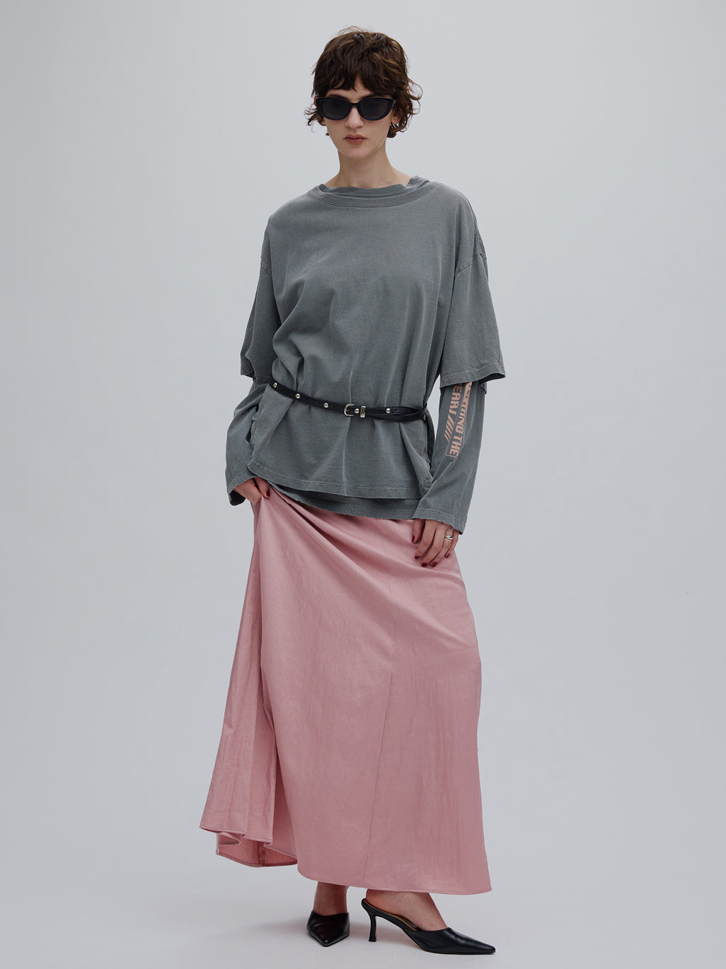 VINTAGE LIKE LAYERED TEE SET
