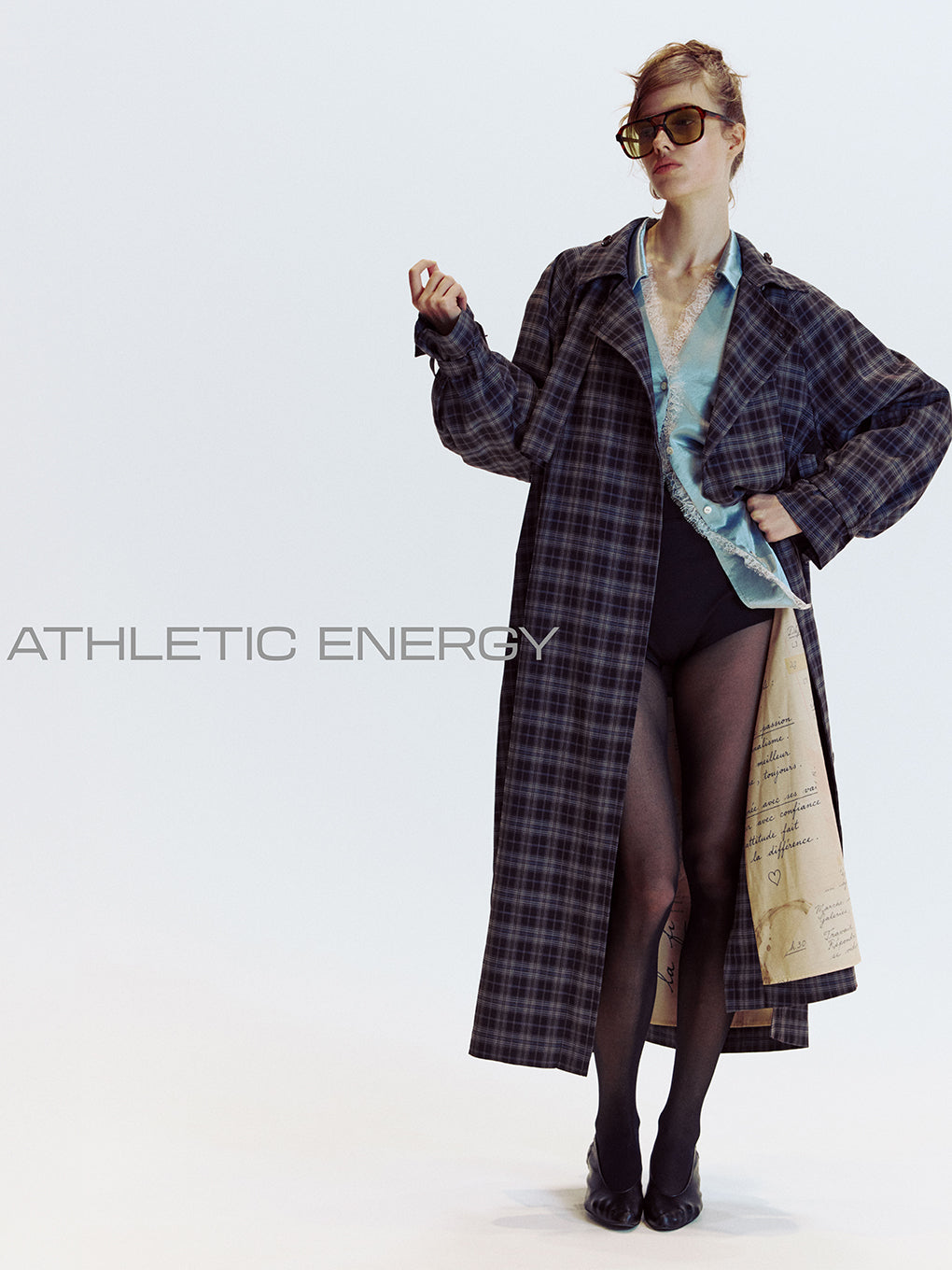 REVERSIBLE PARIS LETTER TRENCH COAT