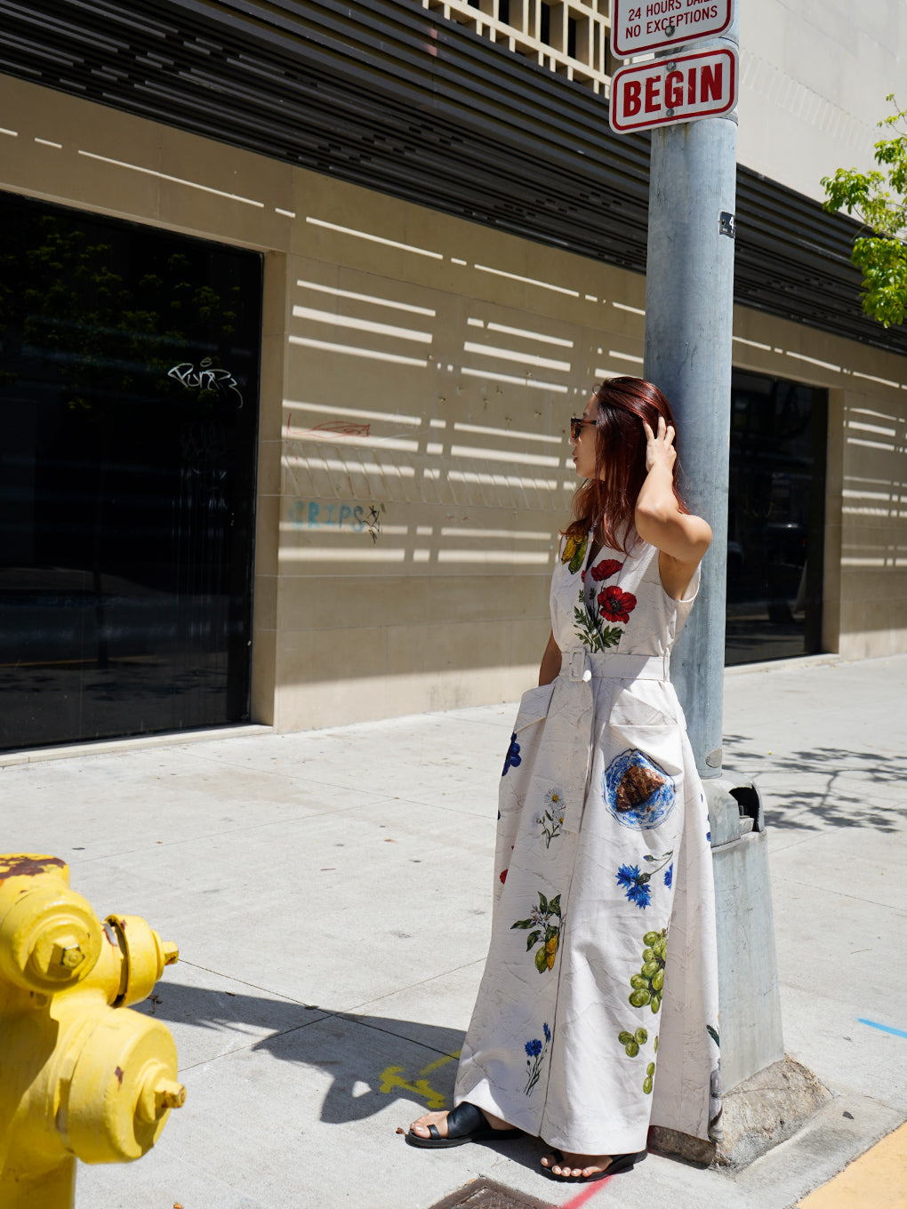 FRENCH MOTIF OIL PAINT DRESS
