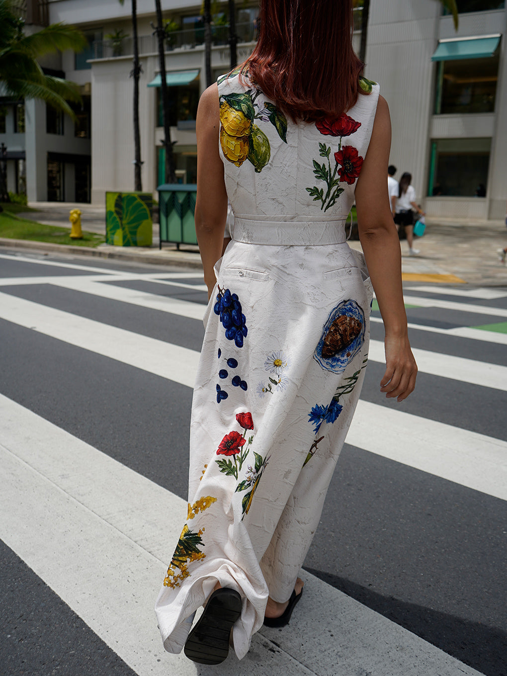 FRENCH MOTIF OIL PAINT DRESS
