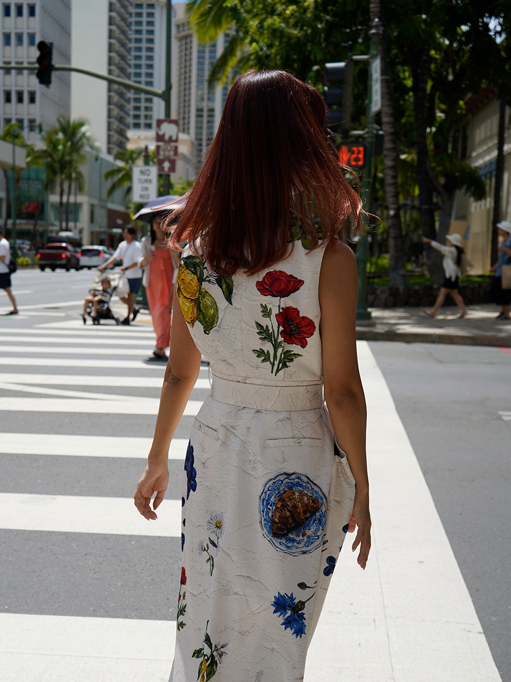FRENCH MOTIF OIL PAINT DRESS