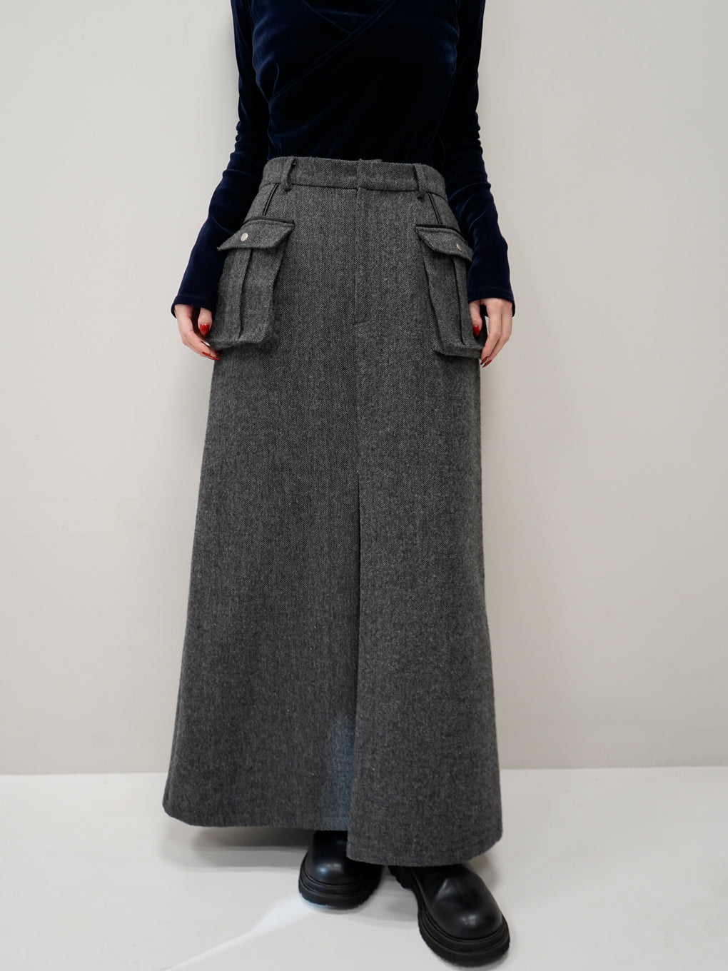 UND TWEED WORK DETAIL SKIRT
