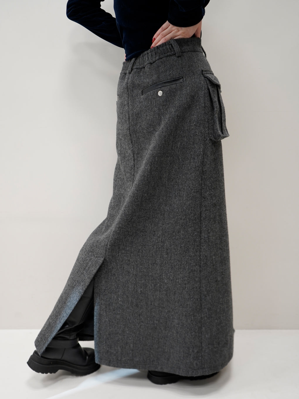 UND TWEED WORK DETAIL SKIRT